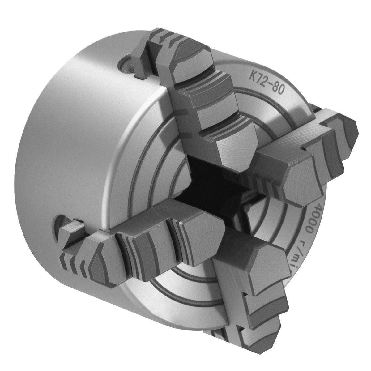 4-Jaw Lathe Chuck, 3 Inch (80 mm), 4-Jaw Chuck, 0.1-3.15 in (5-80 mm) Clamping Range with T-key Fixing Screws Reversible Jaws, HT300 Material, Internal External for Wood Metal Lathe