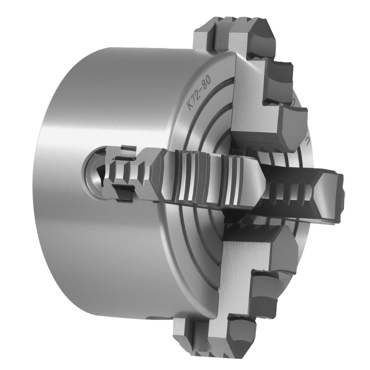 4-Jaw Lathe Chuck, 3 Inch (80 mm), 4-Jaw Chuck, 0.1-3.15 in (5-80 mm) Clamping Range with T-key Fixing Screws Reversible Jaws, HT300 Material, Internal External for Wood Metal Lathe