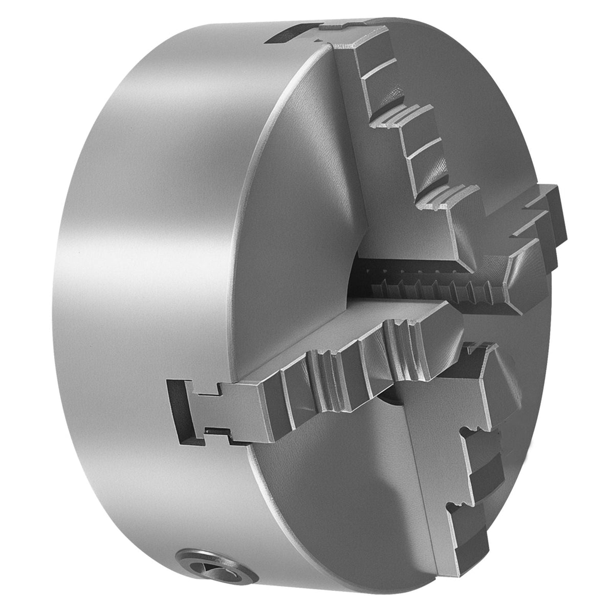 4-Jaw Lathe Chuck, 8 Inch (200 mm), Self-Centering Chuck with 1 1/2 in-8 Threaded Backing Plate, 0.16-7.87 in (4-200 mm) Clamping Range with T-wrench Screws, HT300 Material, for Wood Metal Lathe