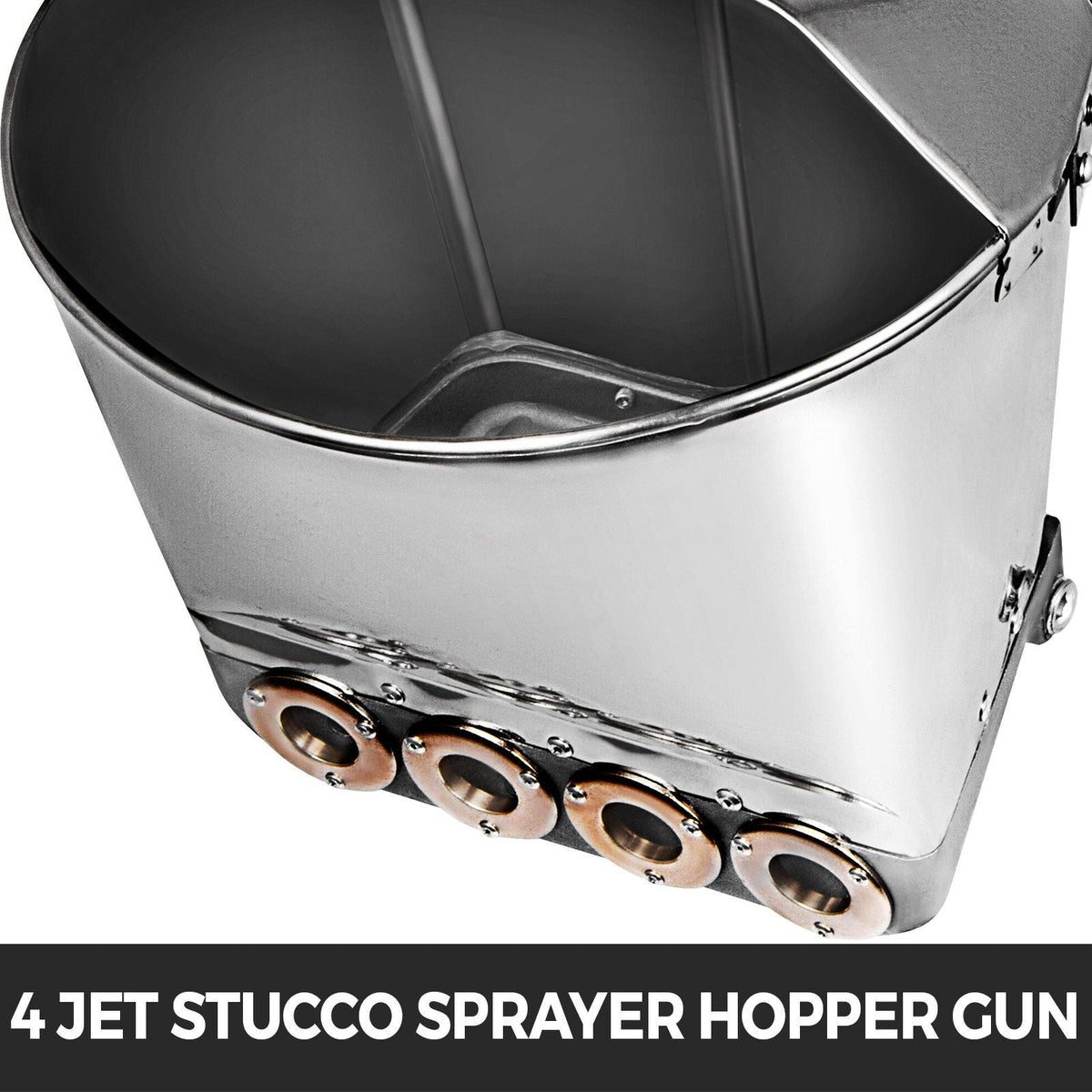 4 Jet Cement Mortar Sprayer Stucco Spray Gun Pneumatic Cement Mortar Gun Concrete Cement Sprayer with Cover for Wall Ceiling Roof Painting Concrete Tool 80cm