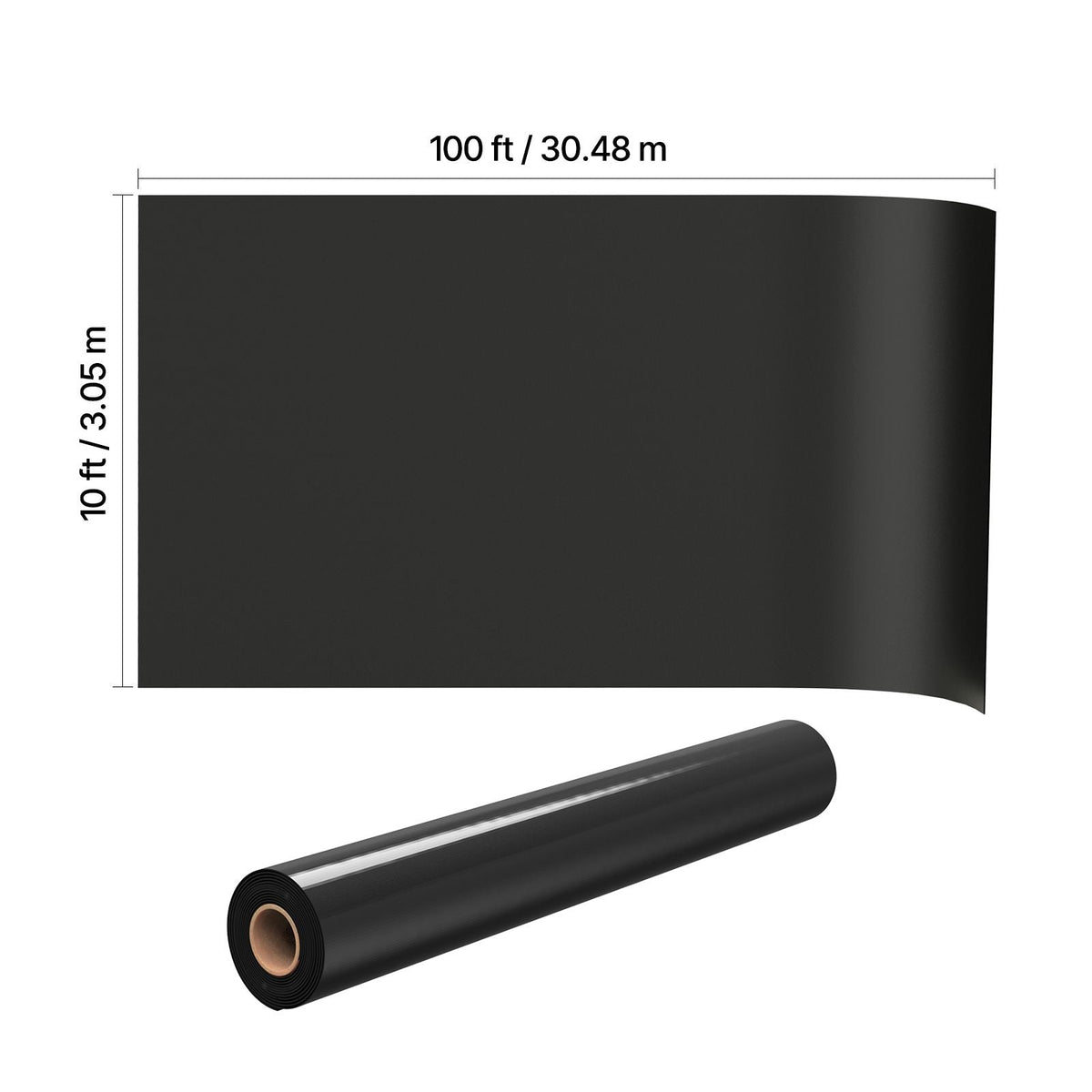 4 Mil Plastic Sheeting 10' x 100' Black Heavy Duty Polyethylene Roll, Thick Plastic Roll for Garden, Drop Cloth Painters Tarp, Polyethylene Covering for Crawl Space Vapor Barrier, Weed Control