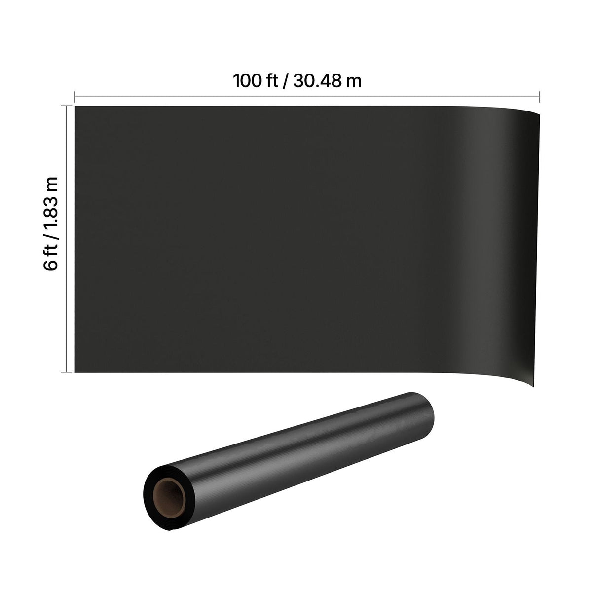 4 Mil Plastic Sheeting 6' x 100' Black Heavy Duty Polyethylene Roll, Thick Plastic Roll for Garden, Drop Cloth Painters Tarp, Polyethylene Covering for Crawl Space Vapor Barrier, Weed Control