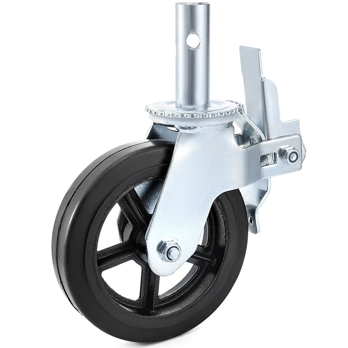 4 Pack 8 Inch Iron Core Polyurethane Swivel Caster With Dual Locking Brake Adjustable Legs 1100LBS Capacity per Wheel