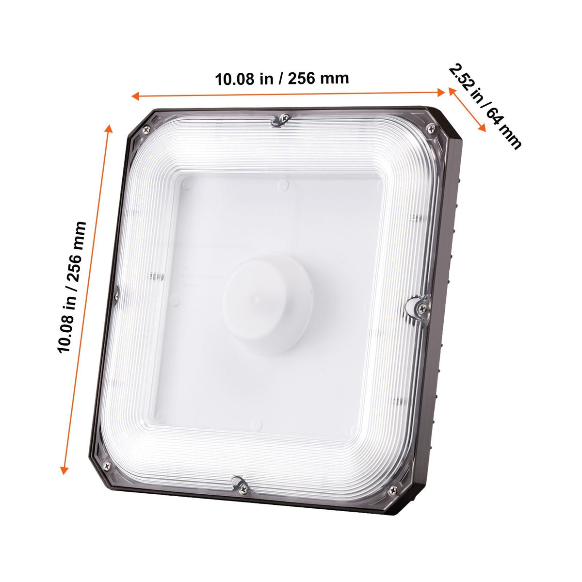 4 Pack LED Canopy Lights, 80W, 8800LM 5000K Daylight Commercial Industrial Outdoor Canopy Lights, 10.08"x10.08" Surface Mount Ceiling Lighting for Gas Station Warehouse Garage Street Shop, IP65