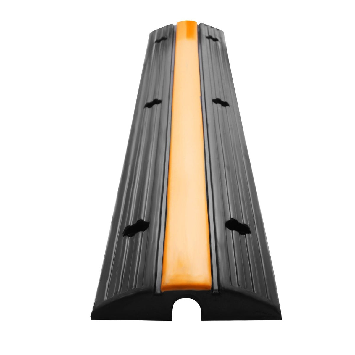 4 Pack of 1-Channel Rubber Cable Protector Ramps Heavy Duty 22046Lbs Load Capacity Cable Wire Cord Cover Ramp Speed Bump Driveway Hose Cable Ramp Protective Cover
