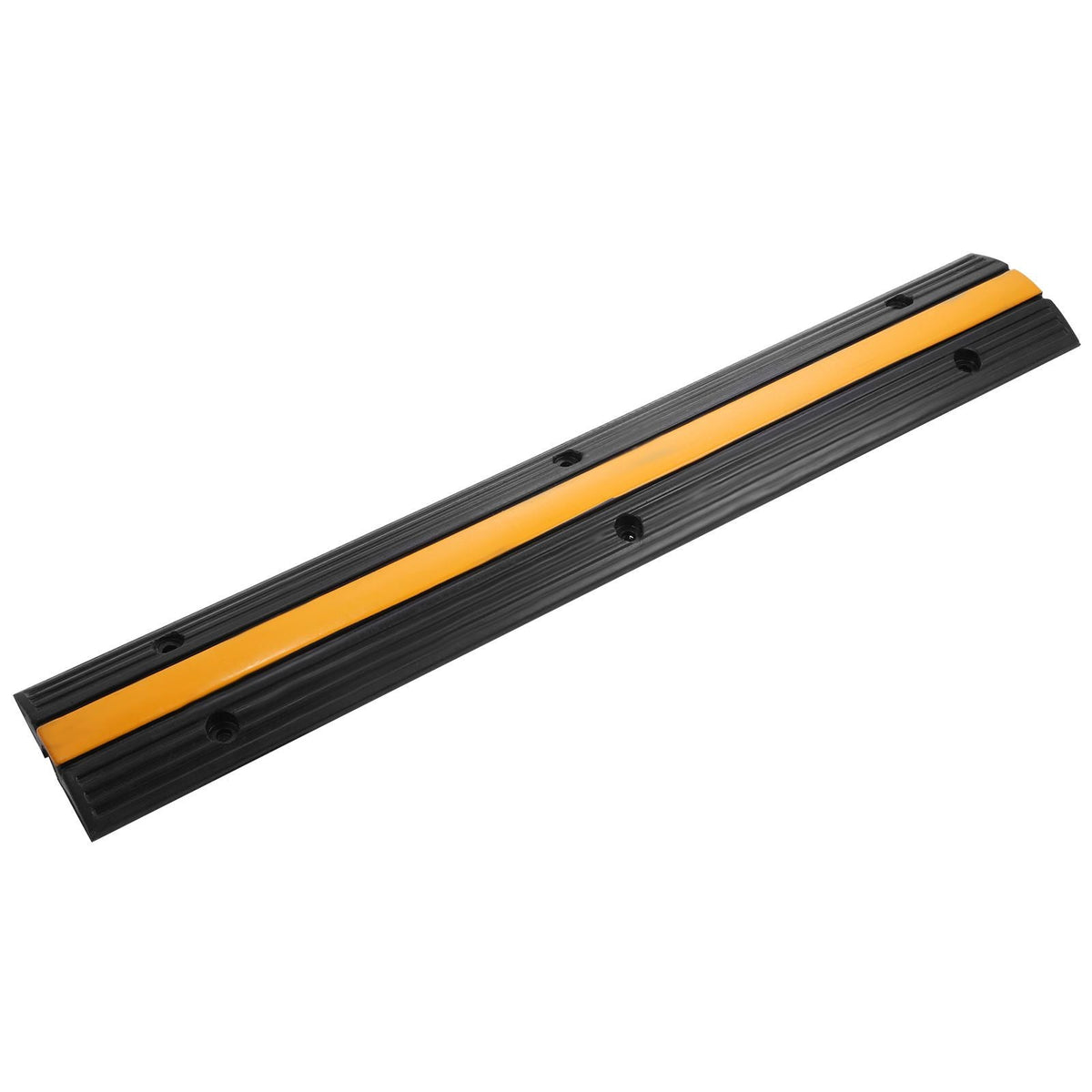 4 Pack of 1-Channel Rubber Cable Protector Ramps Heavy Duty 22046Lbs Load Capacity Cable Wire Cord Cover Ramp Speed Bump Driveway Hose Cable Ramp Protective Cover