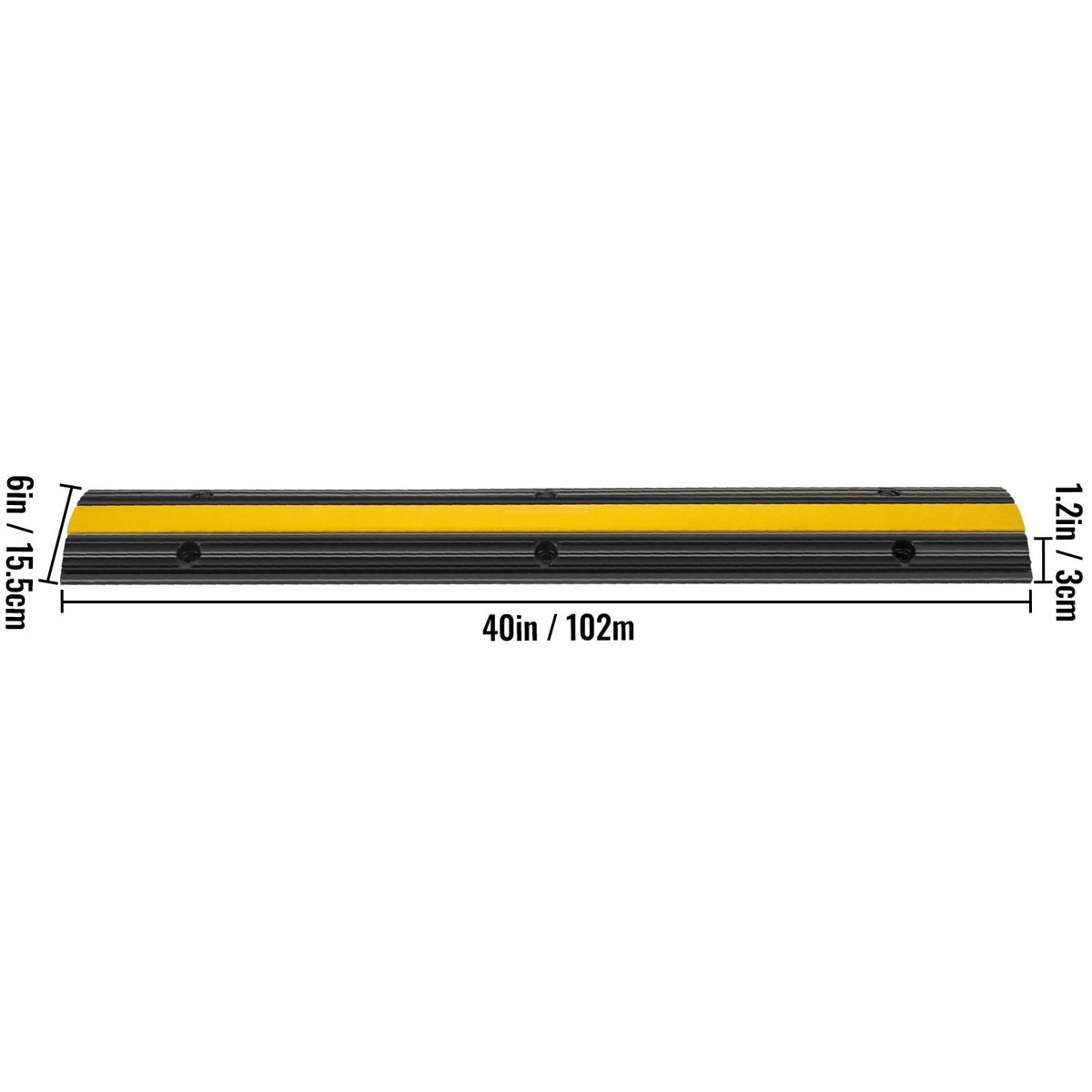 4 Pack of 1-Channel Rubber Cable Protector Ramps Heavy Duty 22046Lbs Load Capacity Cable Wire Cord Cover Ramp Speed Bump Driveway Hose Cable Ramp Protective Cover