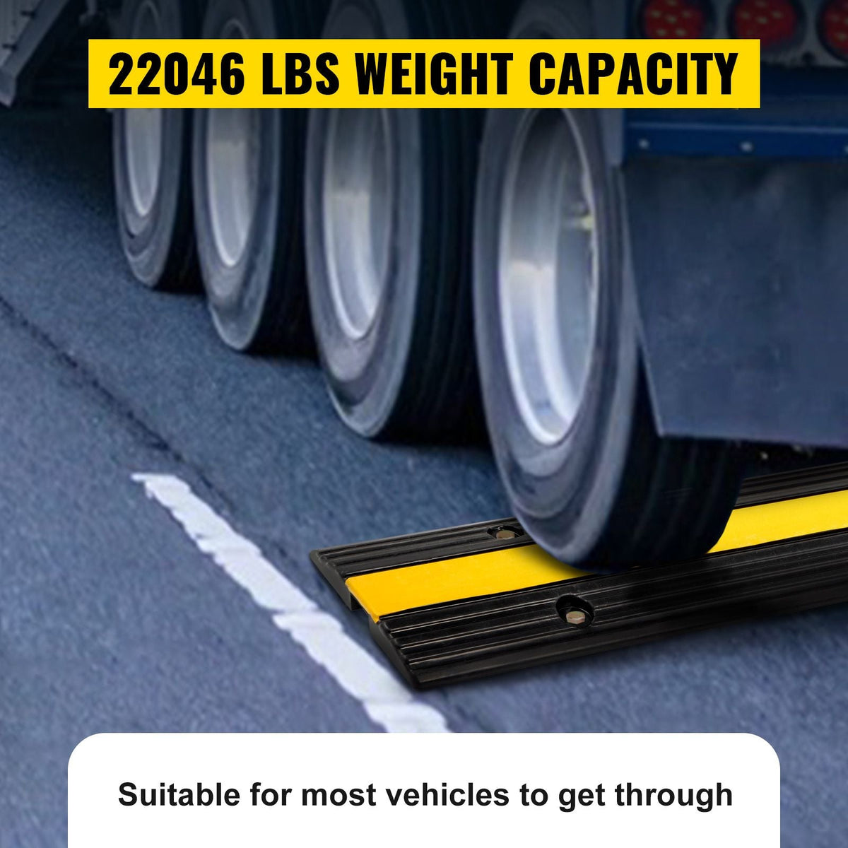 4 Pack of 1-Channel Rubber Cable Protector Ramps Heavy Duty 22046Lbs Load Capacity Cable Wire Cord Cover Ramp Speed Bump Driveway Hose Cable Ramp Protective Cover