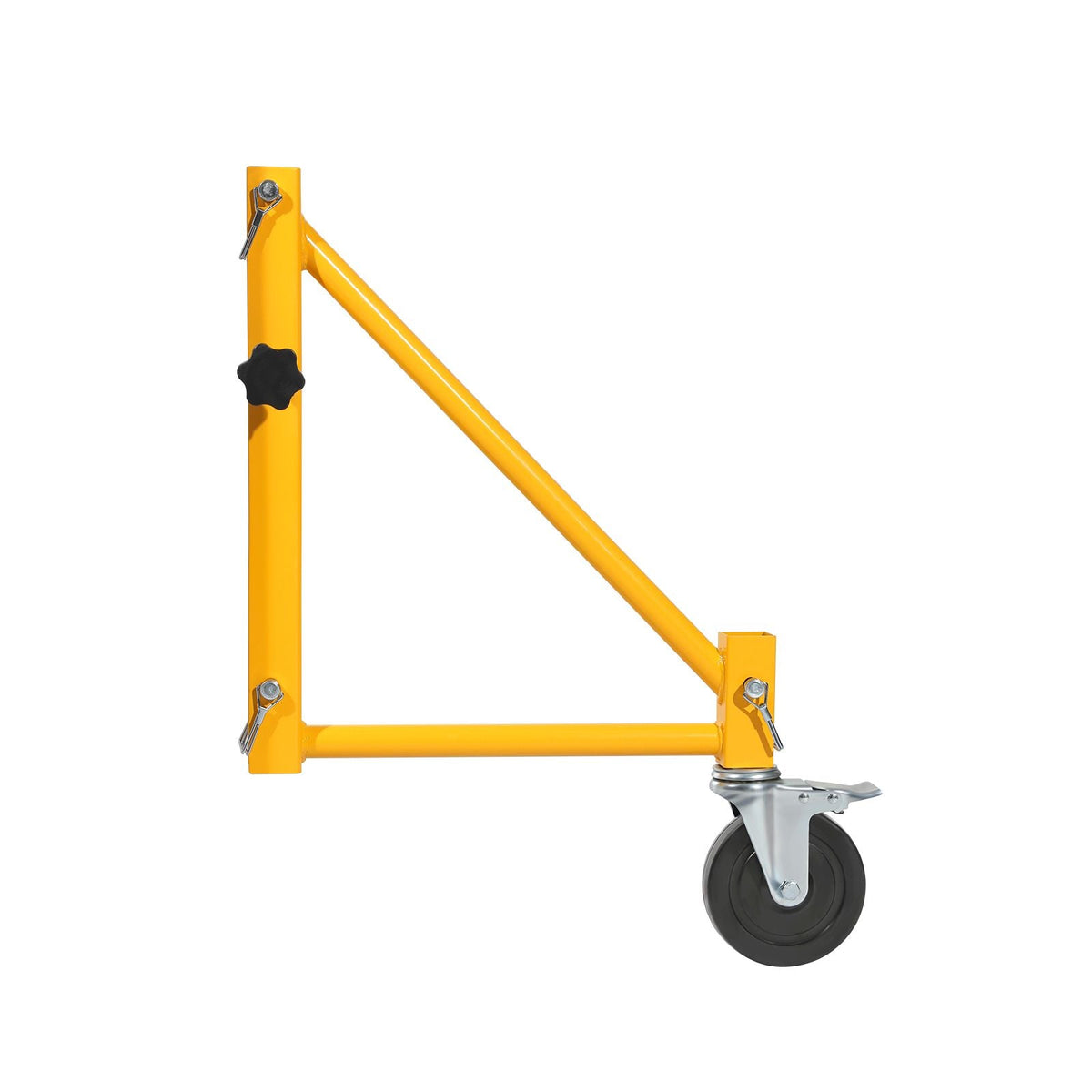 4-Pack Scaffold Outriggers, 1000 lbs Total Load Capacity Baker-Style Scaffolding Accessory with Swivel Casters, Carbon Steel Scaffold Wheel System with Rust Proof Galvanized Surface, Yellow