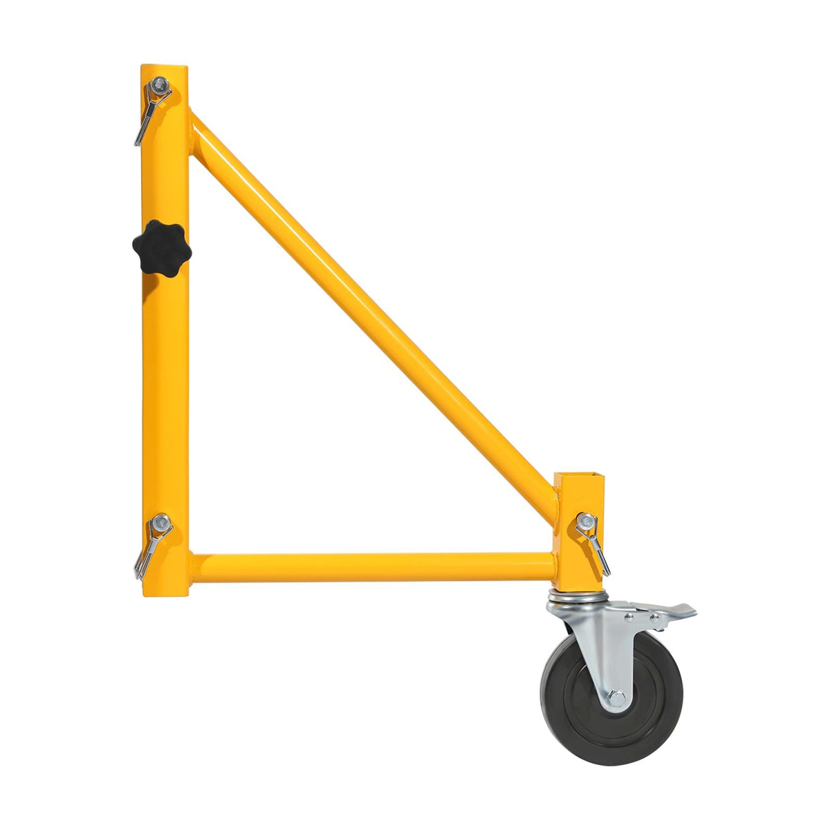 4-Pack Scaffold Outriggers, 1000 lbs Total Load Capacity Baker-Style Scaffolding Accessory with Swivel Casters, Carbon Steel Scaffold Wheel System with Rust Proof Galvanized Surface, Yellow