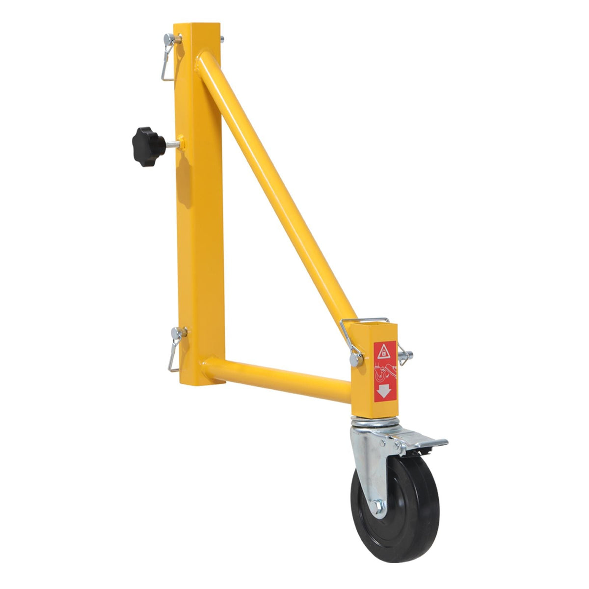 4-Pack Scaffold Outriggers, 1000 lbs Total Load Capacity Baker-Style Scaffolding Accessory with Swivel Casters, Carbon Steel Scaffold Wheel System with Rust Proof Galvanized Surface, Yellow