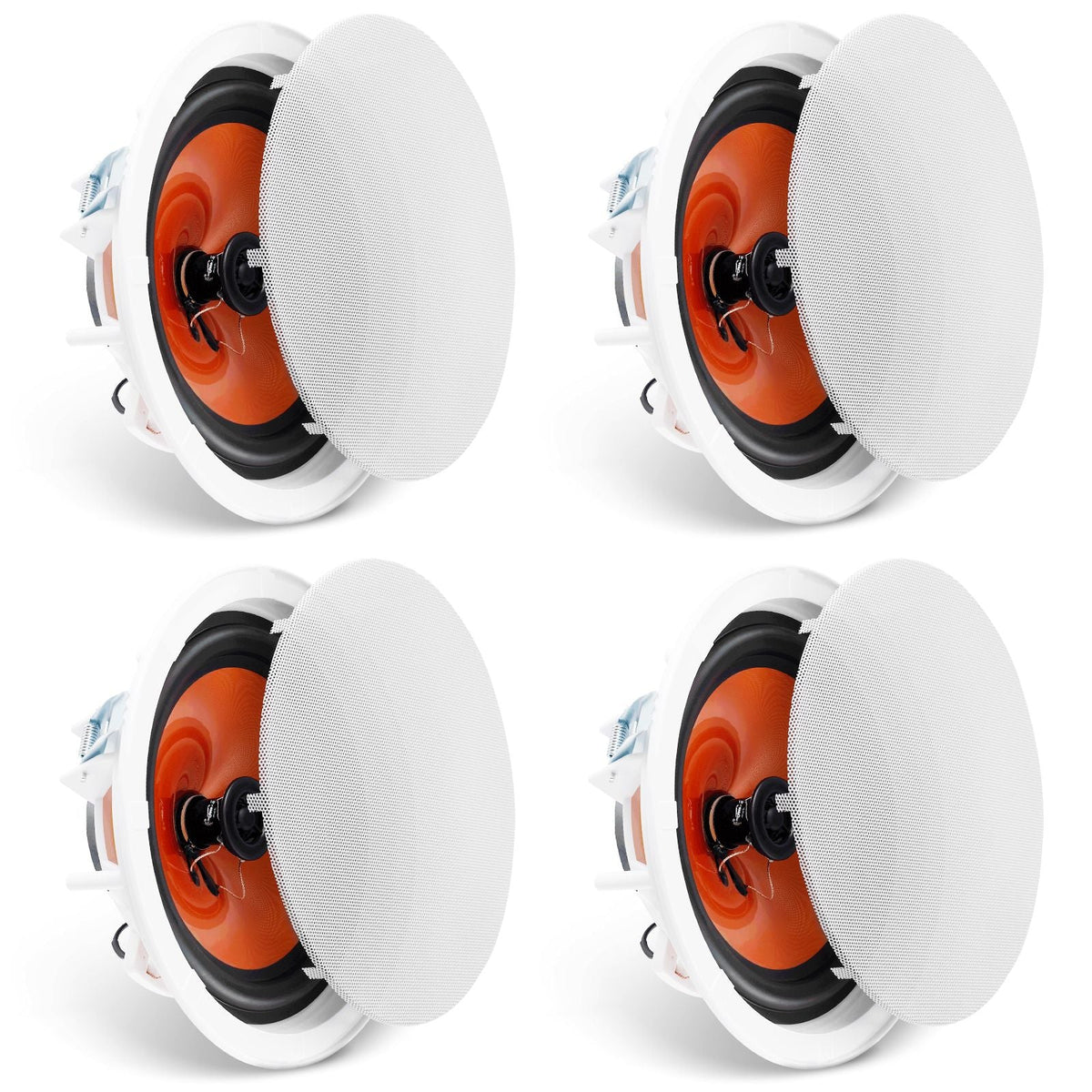4 PCs 8 Inch in Ceiling Speakers, 100-Watts, Flush Mount Ceiling & in-Wall Speakers System with 8ΩImpedance 89dB Sensitivity, for Home Kitchen Living Room Bedroom or Covered Outdoor Porches