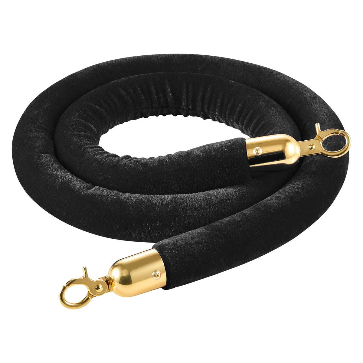 4 Pcs Black Velvet Stanchion Ropes, 5 ft Crowd Control Stanchion Black Velvet Ropes with Gold Hooks, Post Queue Barrier Carpet Rope for Carpet Events Movie Theaters Grand Openings Hotels Party
