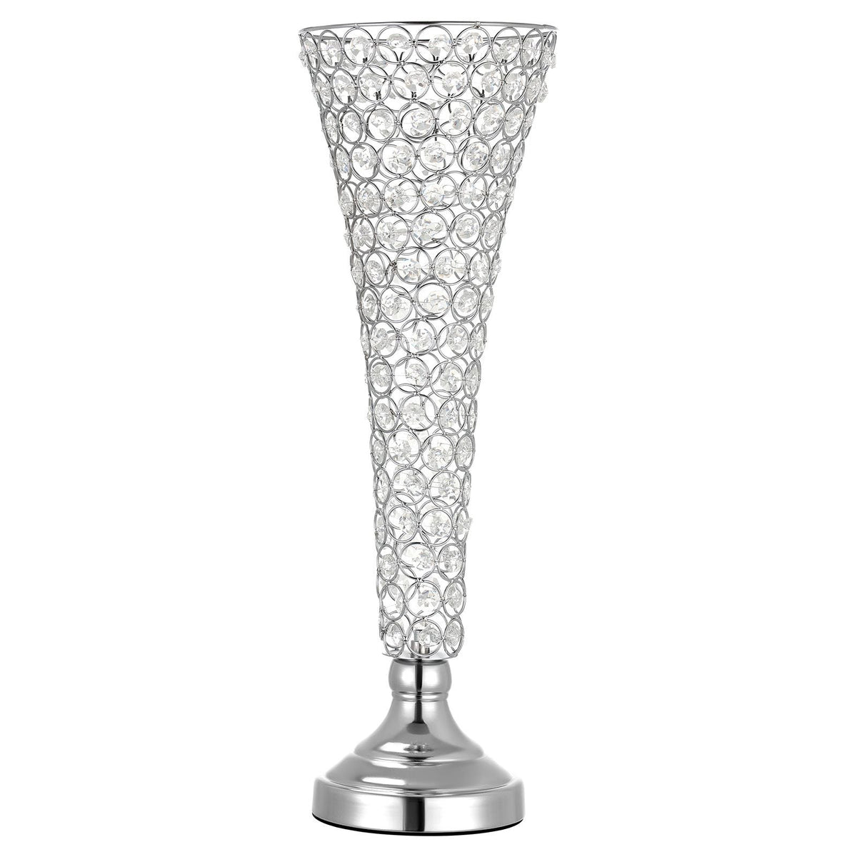 4 PCS Crystal Wedding Flower Vase, 20 in Tall Flower Table Centerpieces, Crystal Cylinder Banquet Vases Easy Installation, Versatile Arrangement Stand for Party Events Room Home Decor, Silver