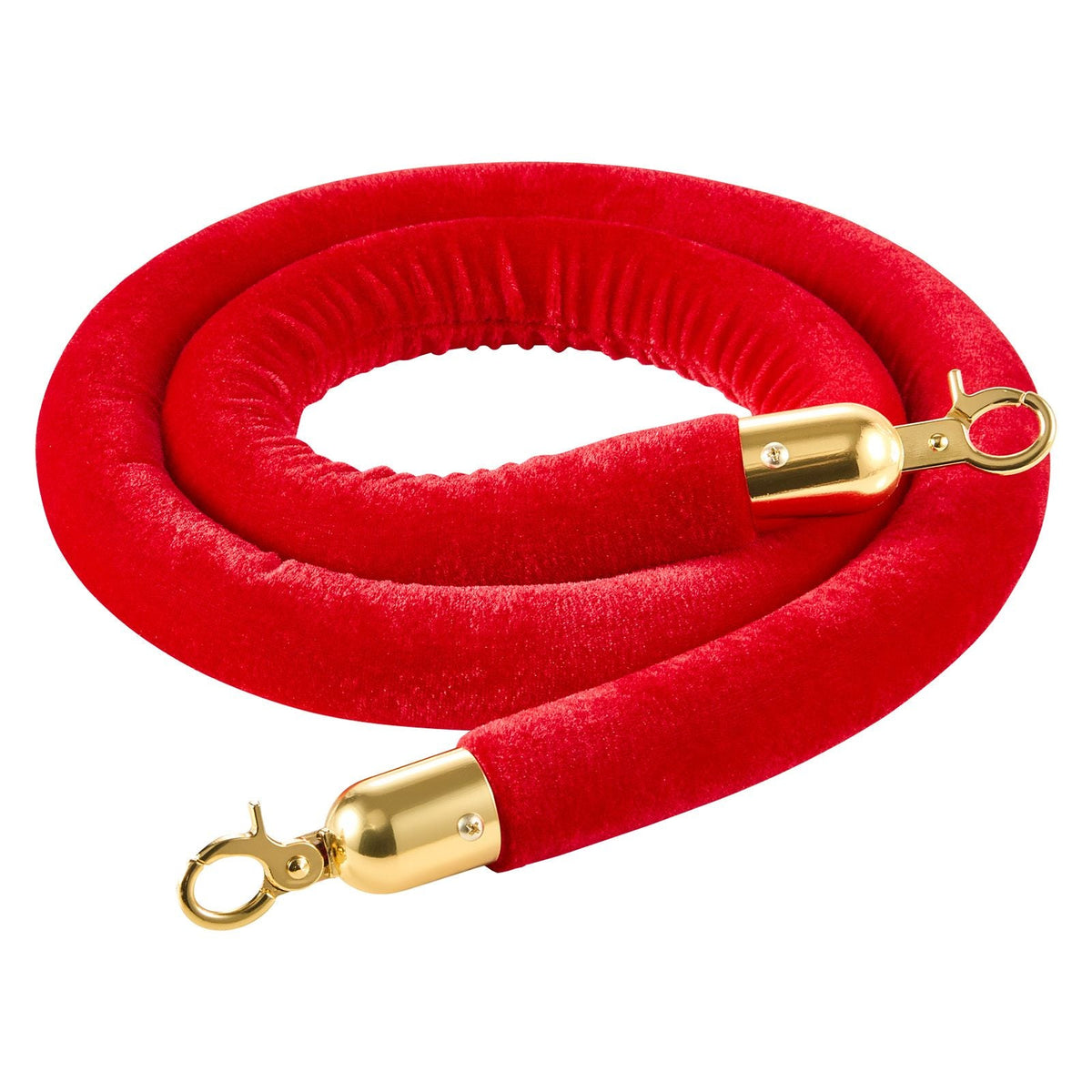 4 Pcs Red Velvet Stanchion Ropes, 5 ft Crowd Control Stanchion Red Velvet Ropes with Gold Hooks, Post Queue Barrier Carpet Rope for Carpet Events Movie Theaters Grand Openings Hotels Party
