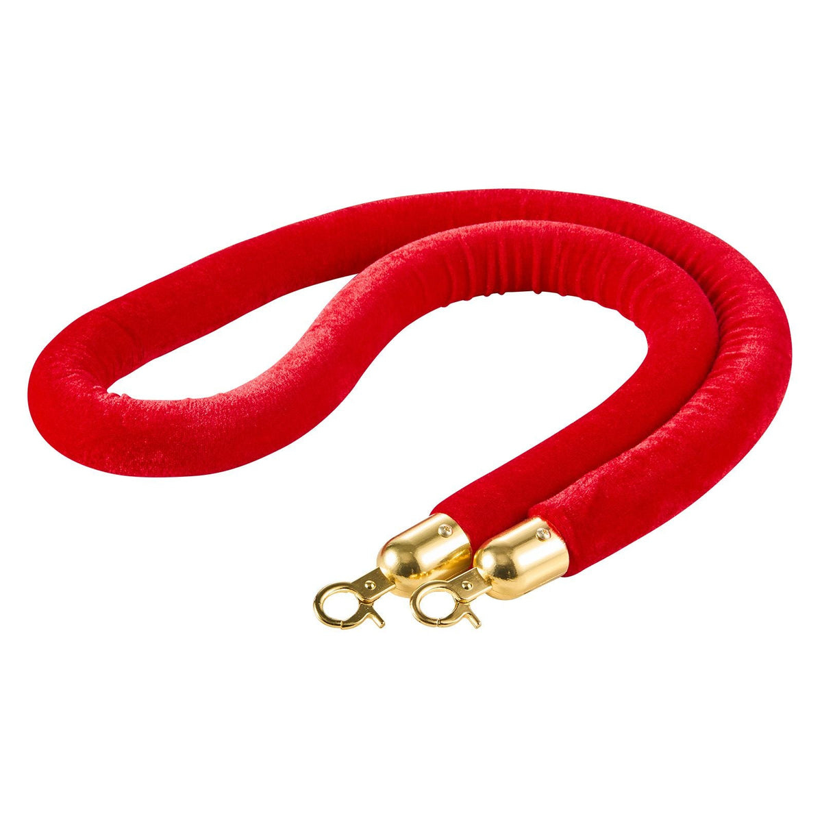 4 Pcs Red Velvet Stanchion Ropes, 5 ft Crowd Control Stanchion Red Velvet Ropes with Gold Hooks, Post Queue Barrier Carpet Rope for Carpet Events Movie Theaters Grand Openings Hotels Party