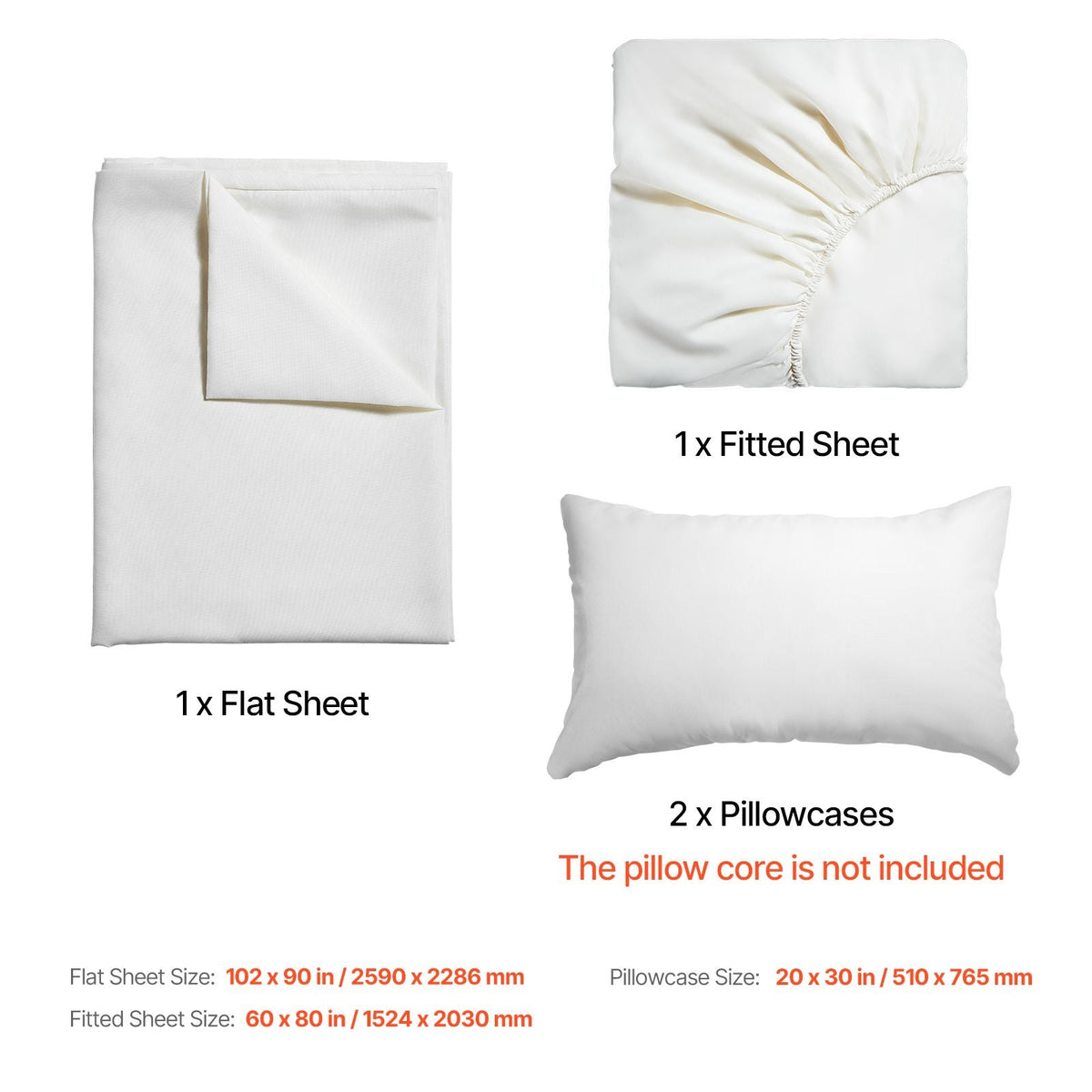 4-Piece Bed Sheet Set - Queen Size, 100% Brushed Microfiber Bedding Set with 2 Pillowcases, 1 Flat Sheet & 1 Fitted Sheet, Breathable & Wrinkle-Resistant Luxury Bed Sheets with 16" Deep Pocket