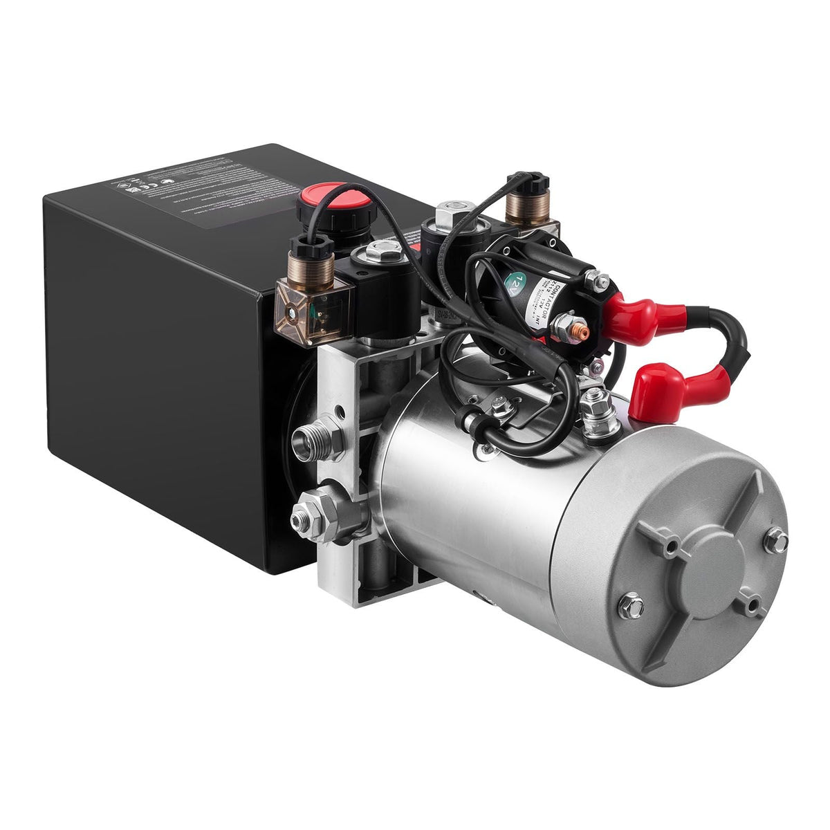 4 Quart Hydraulic Power Unit, Double Acting Dump Trailer Pump, 3200 PSI Max Relief Pressure & 0.91 GPM Flow Rate, DC 12V Hydraulic Pump with Metal Reservoir for Dump Trailer Car Lifting, Black