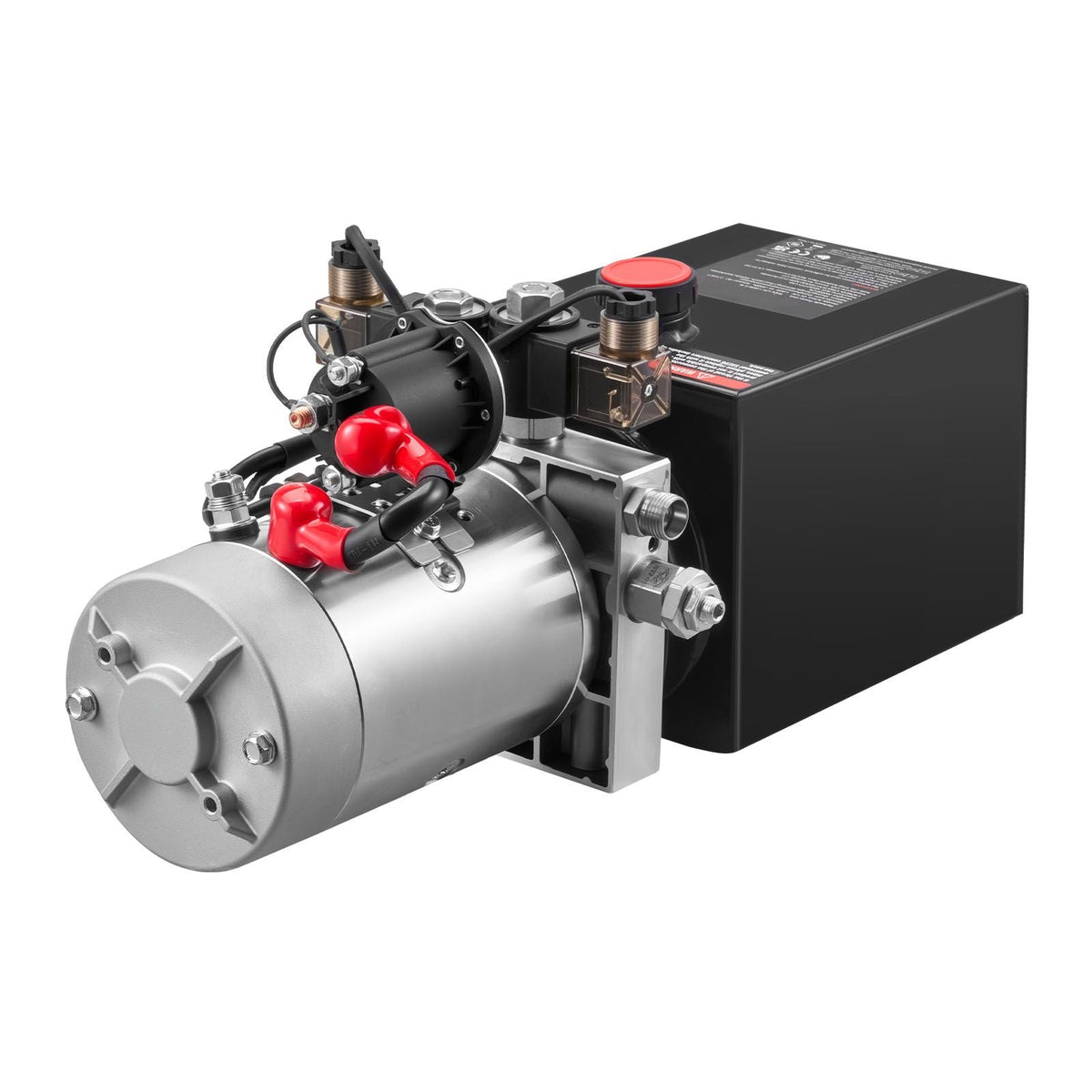 4 Quart Hydraulic Power Unit, Double Acting Dump Trailer Pump, 3200 PSI Max Relief Pressure & 0.91 GPM Flow Rate, DC 12V Hydraulic Pump with Metal Reservoir for Dump Trailer Car Lifting, Black