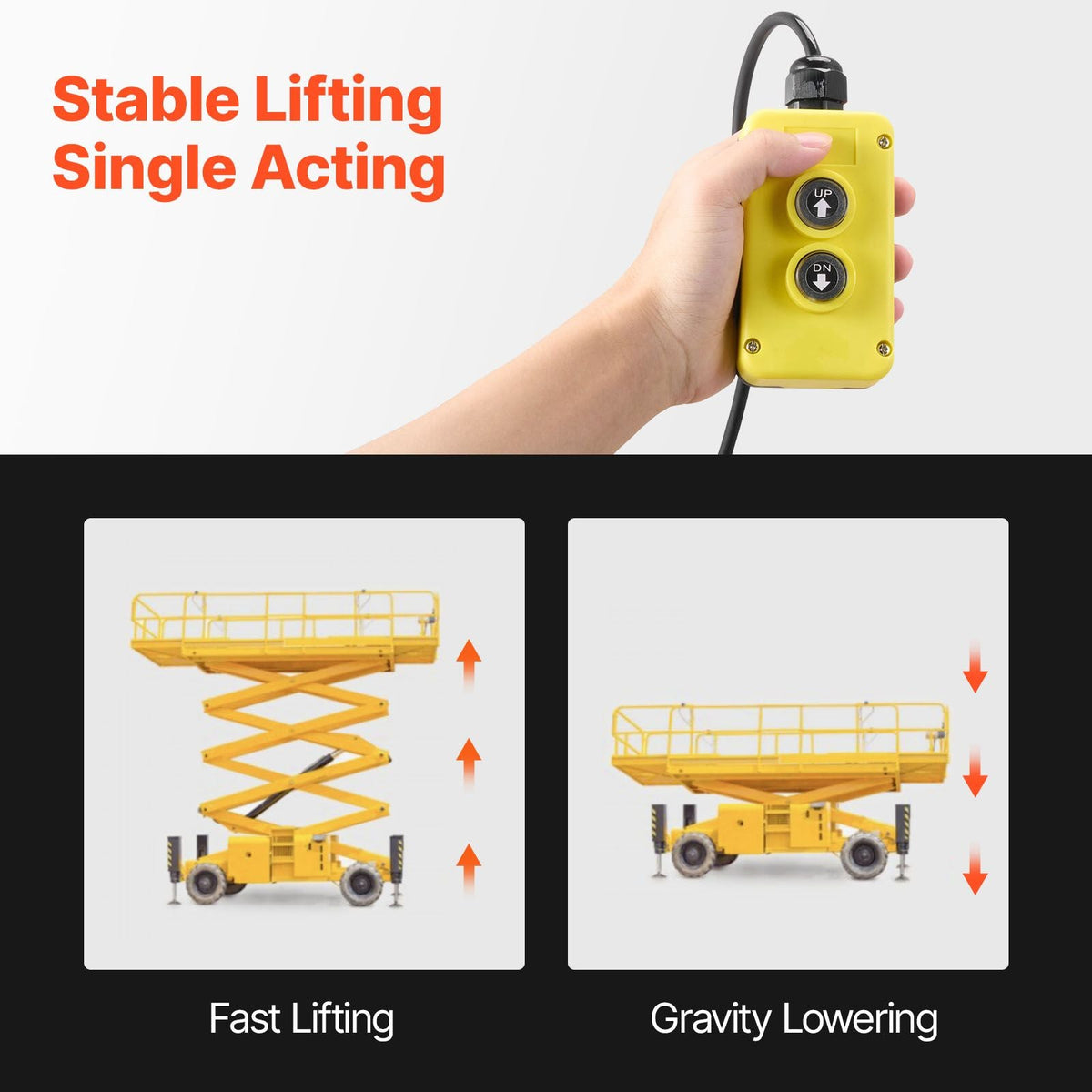 4 Quart Hydraulic Power Unit, Single Acting Dump Trailer Pump, 3200 PSI Max Relief Pressure & 0.91 GPM Flow Rate, DC 12V Hydraulic Pump with Metal Reservoir for Dump Trailer Car Lifting