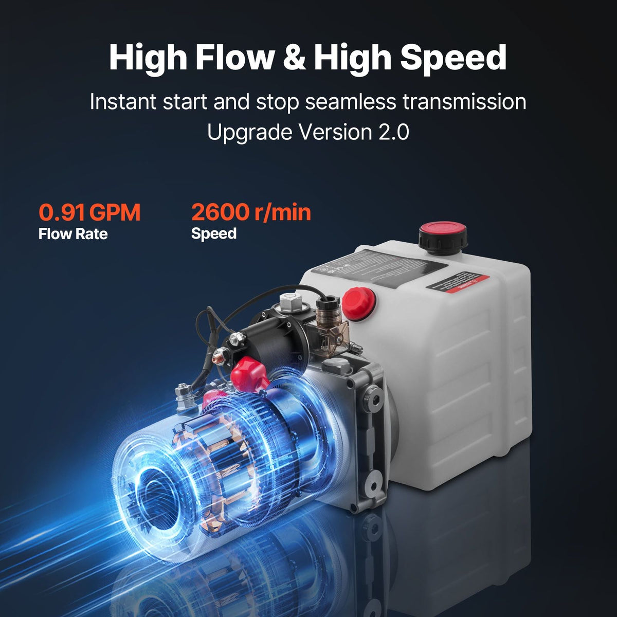 4 Quart Hydraulic Power Unit, Single Acting Dump Trailer Pump, 3200 PSI Max Relief Pressure & 0.91 GPM Flow Rate, DC 12V Hydraulic Pump with Metal Reservoir for Dump Trailer Car Lifting