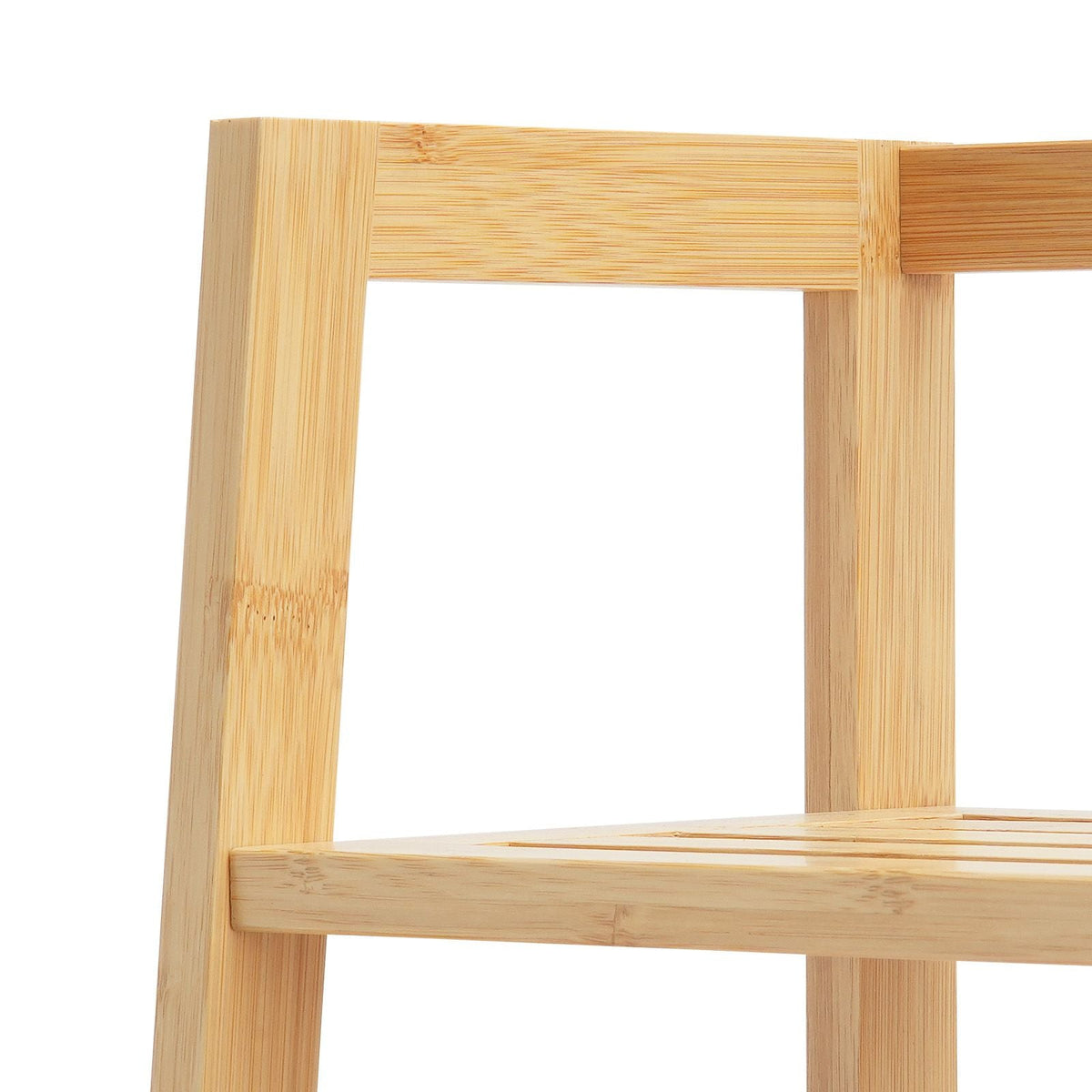 4-Tier Bamboo Ladder Shelf, Trapezoid Open Bookcase, Display Storage Rack Organizer, Freestanding Flower Plant Stand, Ladder Bookshelf Ideal for Bathroom, Bedroom, Office, Study, Natural