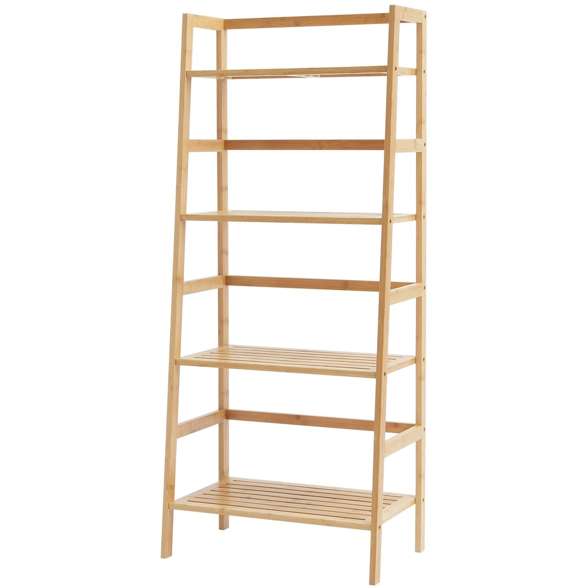 4-Tier Bamboo Ladder Shelf, Trapezoid Open Bookcase, Display Storage Rack Organizer, Freestanding Flower Plant Stand, Ladder Bookshelf Ideal for Bathroom, Bedroom, Office, Study, Natural