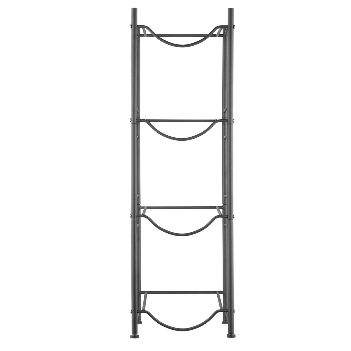 4 Tiers Water Jug Holder, 5 Gallon Water Bottle Holder, Single Row Water Bottle Rack for 4 Bottles, Heavy Duty Water Jug Rack for Kitchen, Office, Living Room, Black