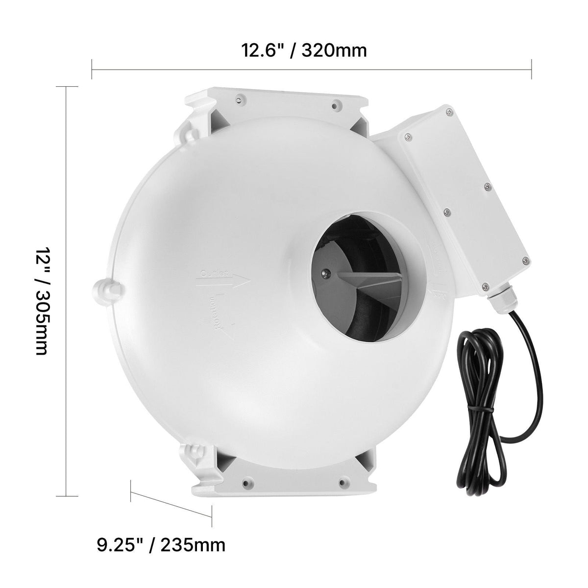 4 to 4.5 inch Radon Fan Installation Kit, Quiet 260CFM Radon Mitigation Fan System Kit with 2 Couplers, Pressure Indicator, Waterproof Inline Duct Fan Exhaust Fan for Indoor Outdoor Ventilation