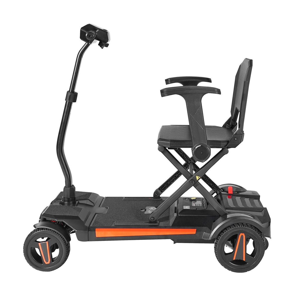 4-Wheel Electric Mobility Scooter for Adults & Seniors, Integrated Automatic Folding Mobility Scooter with Remote Control, NFC Keys & Long Range, 265LBS Loading All Terrain Travel Wheelchair