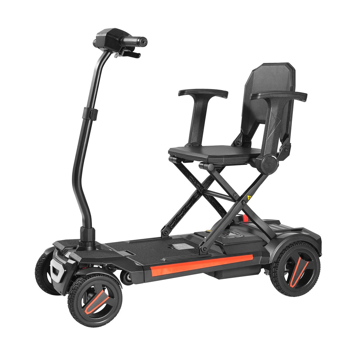 4-Wheel Electric Mobility Scooter for Adults & Seniors, Integrated Automatic Folding Mobility Scooter with Remote Control, NFC Keys & Long Range, 265LBS Loading All Terrain Travel Wheelchair