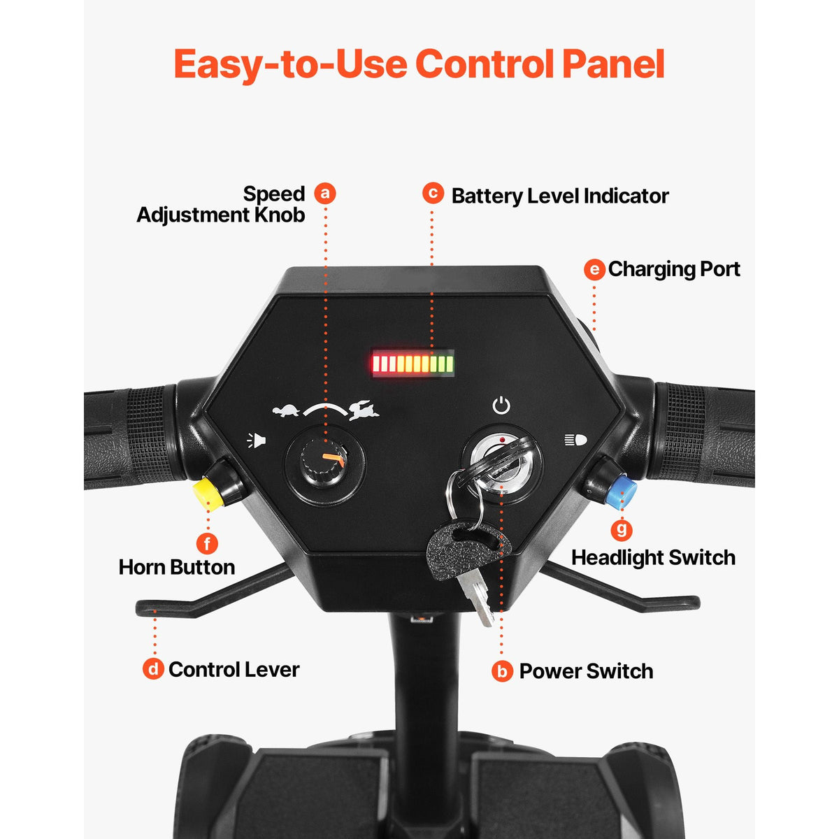 4-Wheel Electric Mobility Scooter for Adults & Seniors, Integrated Foldable Mobility Scooter with 9.3 Miles Long Range, All Terrain Travel Wheelchair with 9° Climbing Capacity & 265LBS Loading