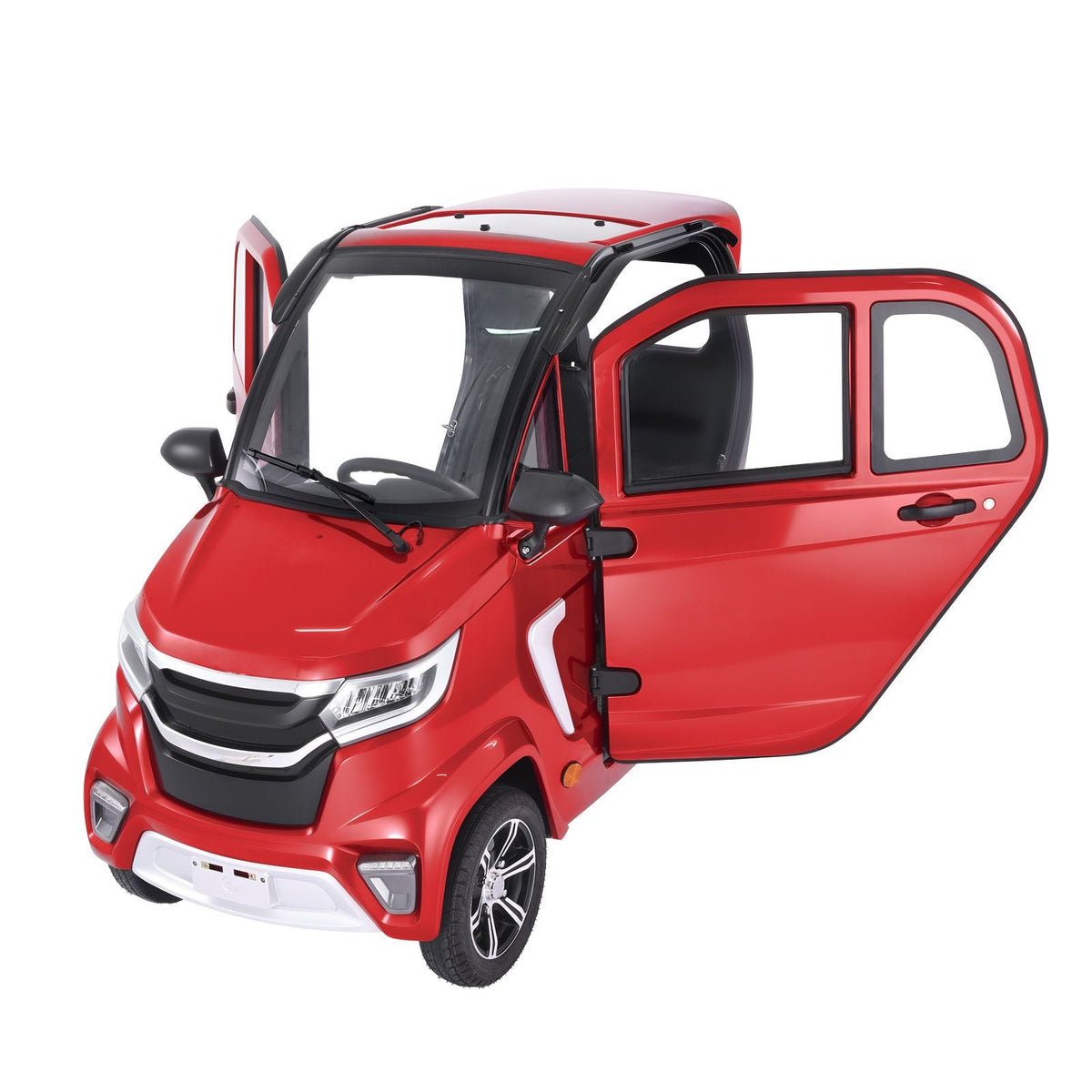 4-Wheel Enclosed Mobility Scooter for Seniors Adults, 660lbs Capacity, 3-Seater 2000W Electric Recreational Mobility Scooter 45 Miles Long Range, Remote Unlock, All-Terrain for Touring Shopping
