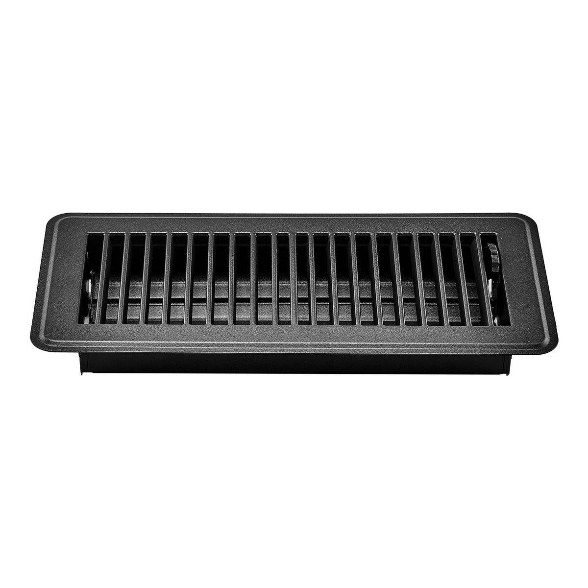 4 x 10 Inch Floor Registers, 12-Pack Vent Grilles, HAVC Heavy-Duty Walkable Iron Floor Vents, Easily Adjustable Rust-Proof Air Vents Deflector with Metal Damper, Ideal for Home & Office, Black