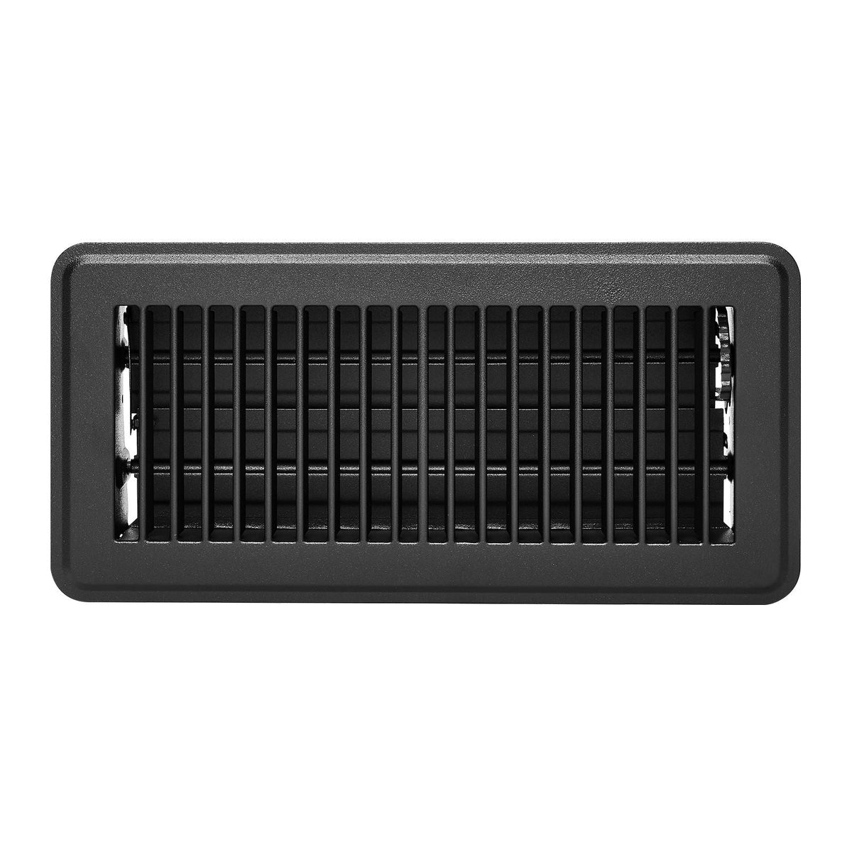 4 x 10 Inch Floor Registers, 12-Pack Vent Grilles, HAVC Heavy-Duty Walkable Iron Floor Vents, Easily Adjustable Rust-Proof Air Vents Deflector with Metal Damper, Ideal for Home & Office, Black