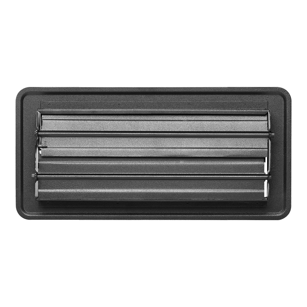 4 x 10 Inch Floor Registers, 12-Pack Vent Grilles, HAVC Heavy-Duty Walkable Iron Floor Vents, Easily Adjustable Rust-Proof Air Vents Deflector with Metal Damper, Ideal for Home & Office, Black