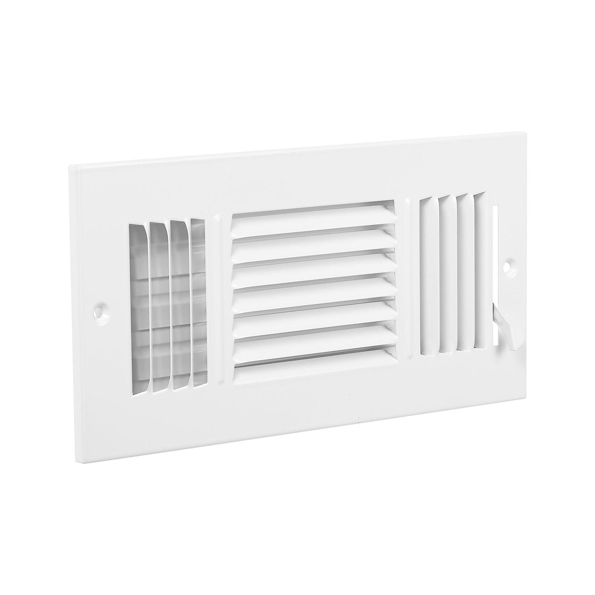 4 x 10 Inch Floor Registers, 6-Pack Floor Vents, HVAC 3-Direction Iron Vent Grilles for Home/Office Wall & Ceiling, Rustproof Anti-Peeling Air Vents Deflector Adjustable with Metal Damper, White