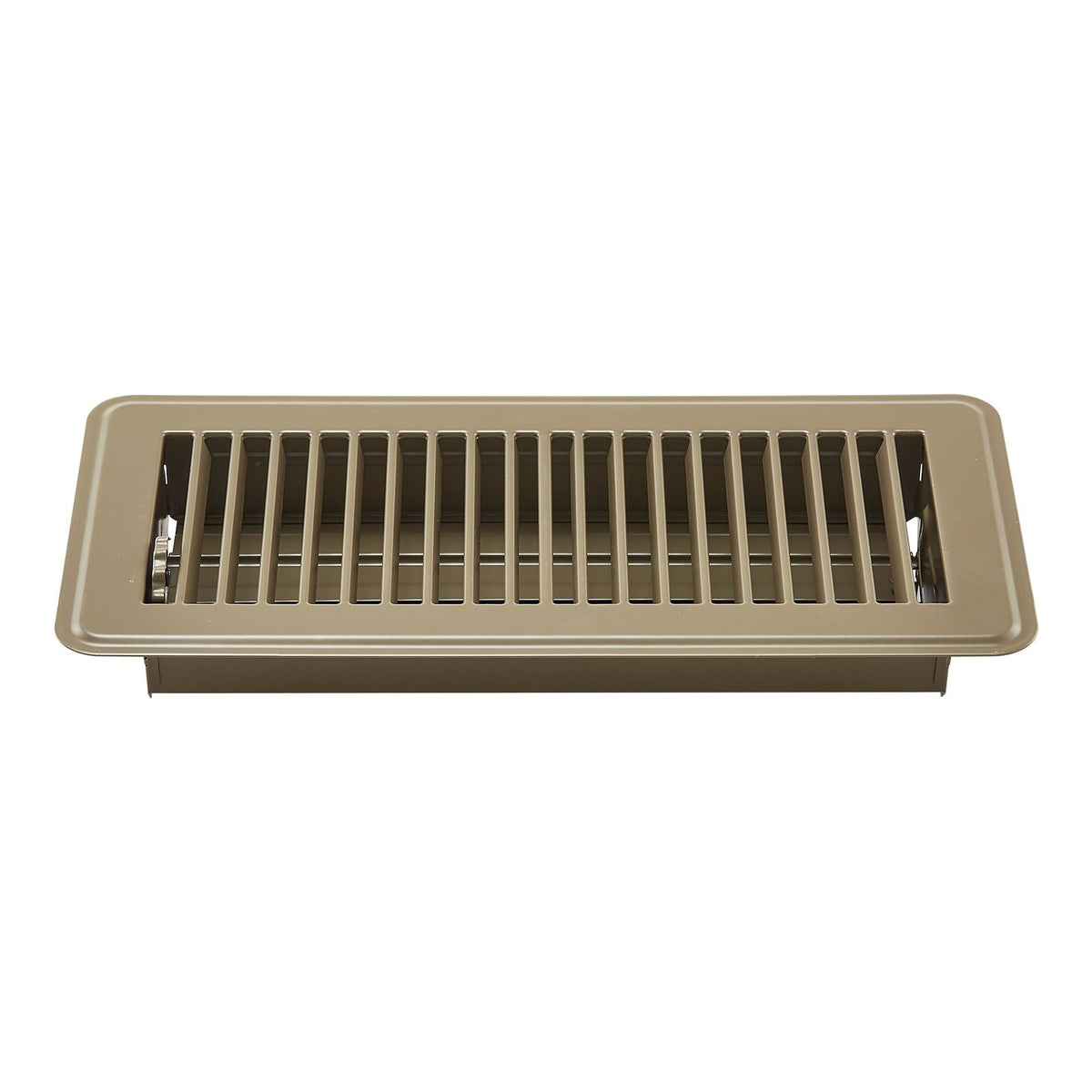 4 x 10 Inch Floor Registers, 6-Pack Vent Grilles, HVAC Heavy-Duty Walkable Iron Floor Vents, Easily Adjustable Rust-Proof Air Vents Deflector with Metal Damper, Ideal for Home & Office, Brown