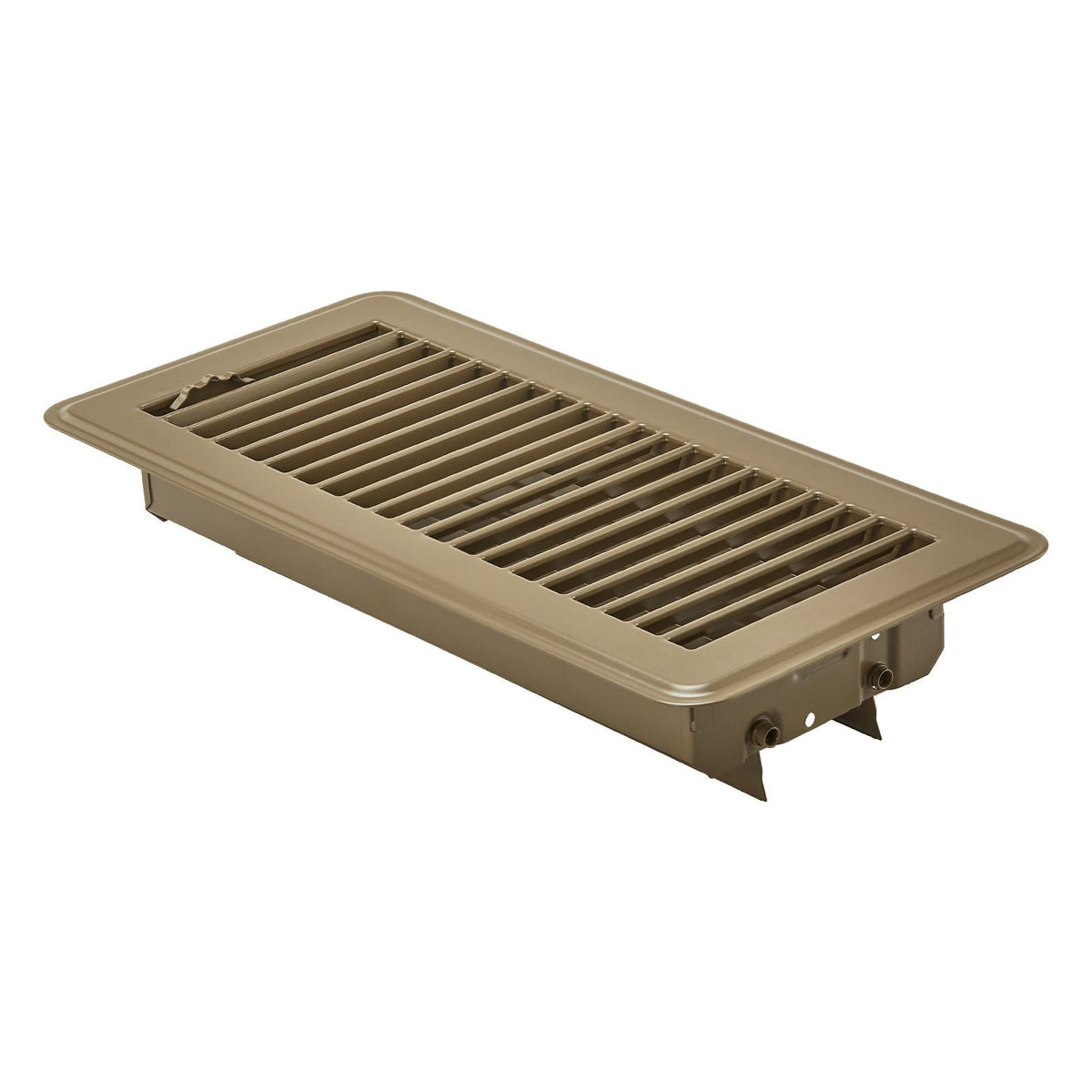 4 x 10 Inch Floor Registers, 6-Pack Vent Grilles, HVAC Heavy-Duty Walkable Iron Floor Vents, Easily Adjustable Rust-Proof Air Vents Deflector with Metal Damper, Ideal for Home & Office, Brown