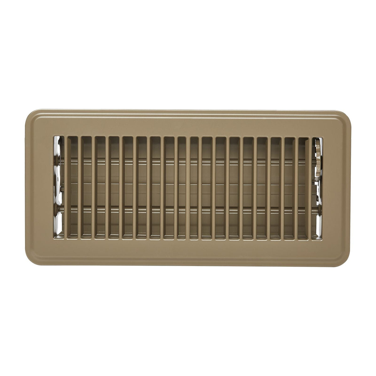 4 x 10 Inch Floor Registers, 6-Pack Vent Grilles, HVAC Heavy-Duty Walkable Iron Floor Vents, Easily Adjustable Rust-Proof Air Vents Deflector with Metal Damper, Ideal for Home & Office, Brown