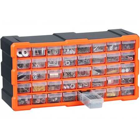 40-Drawer Storage Organizer, Plastic, Drawer Storage Cabinet for Garage Organization, Stackable Small Parts Organizer, Wall-Mounted Toolbox, for Hardware, Beads, Screws, Crafts, Building Bricks