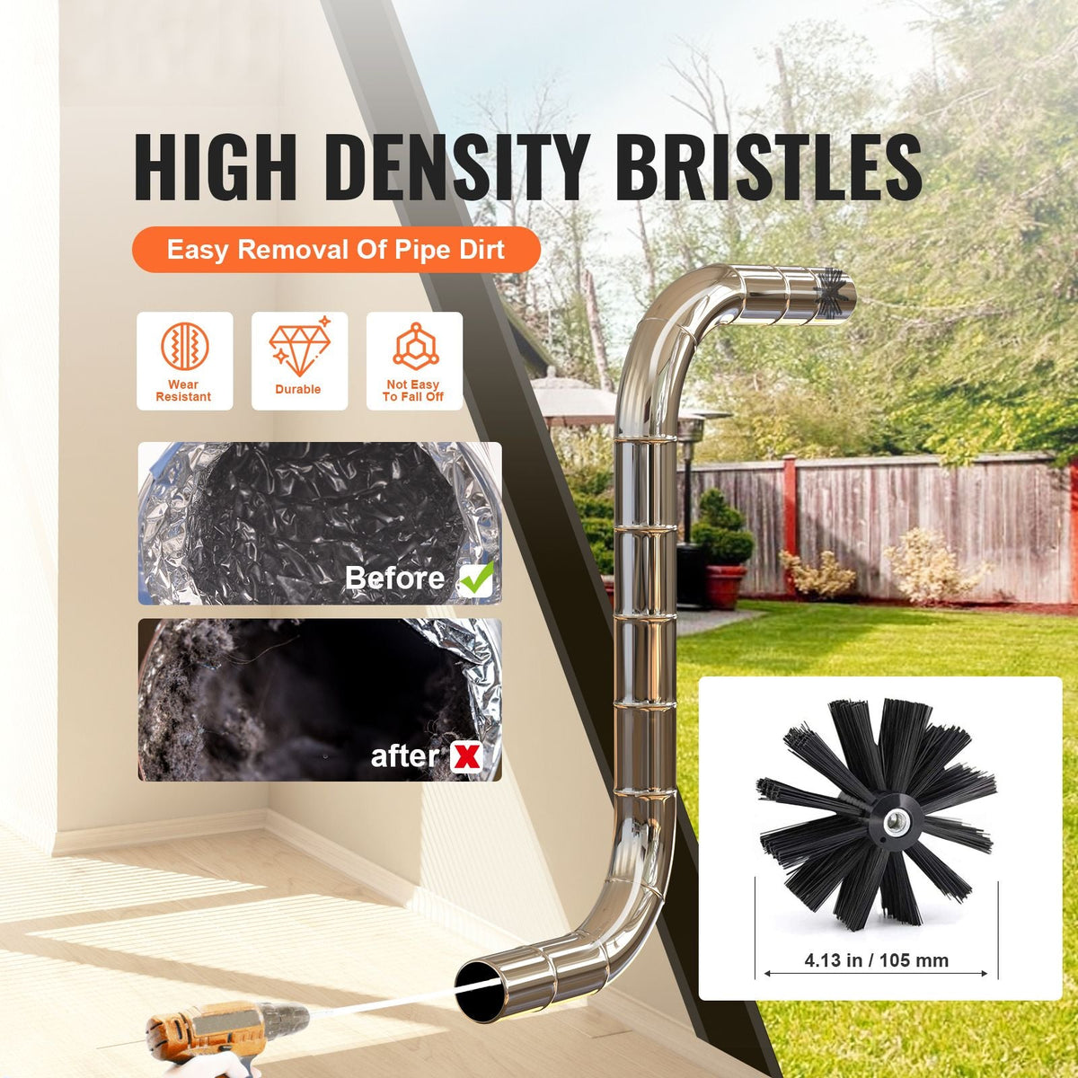 40 FEET Dryer Vent Cleaner Kit, 29 Pieces Duct Cleaning Brush, Reinforced Nylon Dryer Vent Brush with Complete Accessories, Dryer Cleaning Kit with Flexible Lint Trap Brush, Clamp Connectors