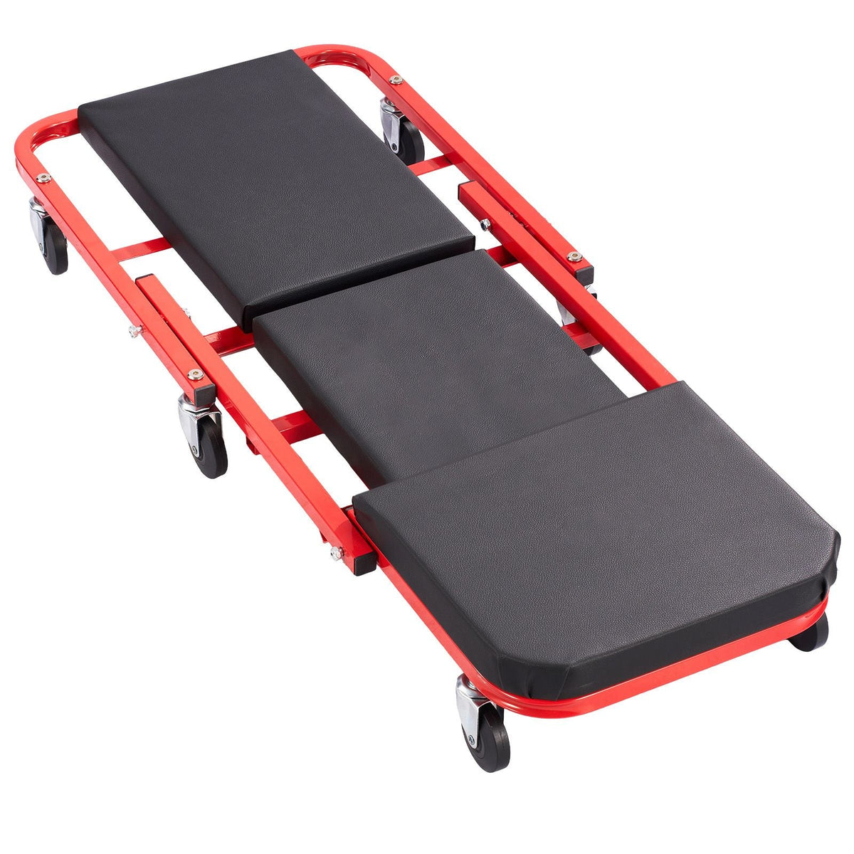 40 in 2-in-1 Folding Mechanic Creeper, Z Creeper Seat & Under Car Garage Roller, 450 lbs Rolling Creeper Stool with 6 Swivel Casters, Padded Headrest for Auto Repair
