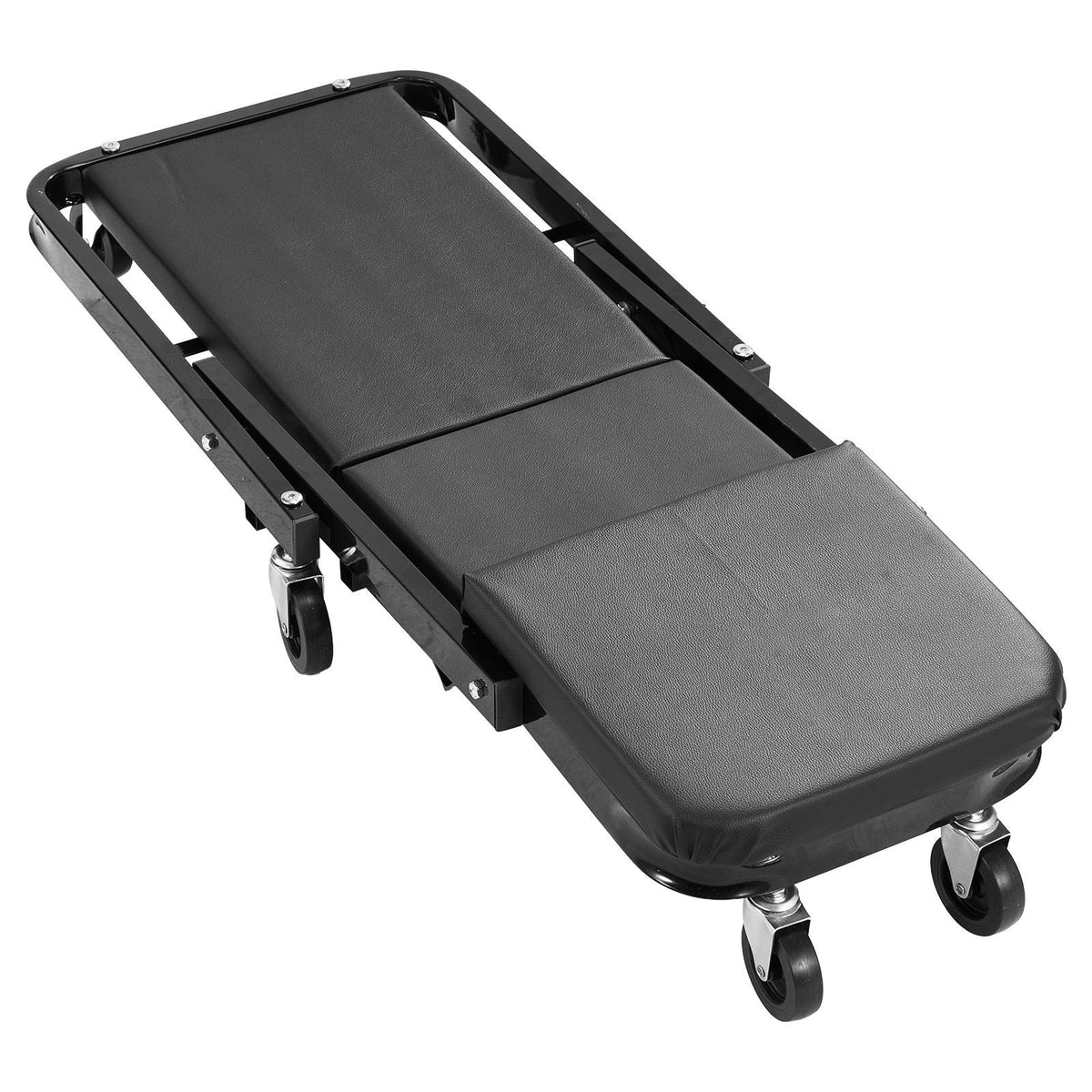 40 in 3-in-1 Folding Mechanic Creeper, Heavy Duty Z-Creeper Garage Roller, 480 lbs Under Car Rolling Creeper with 6 Swivel Casters, Padded Seat for Auto Repair