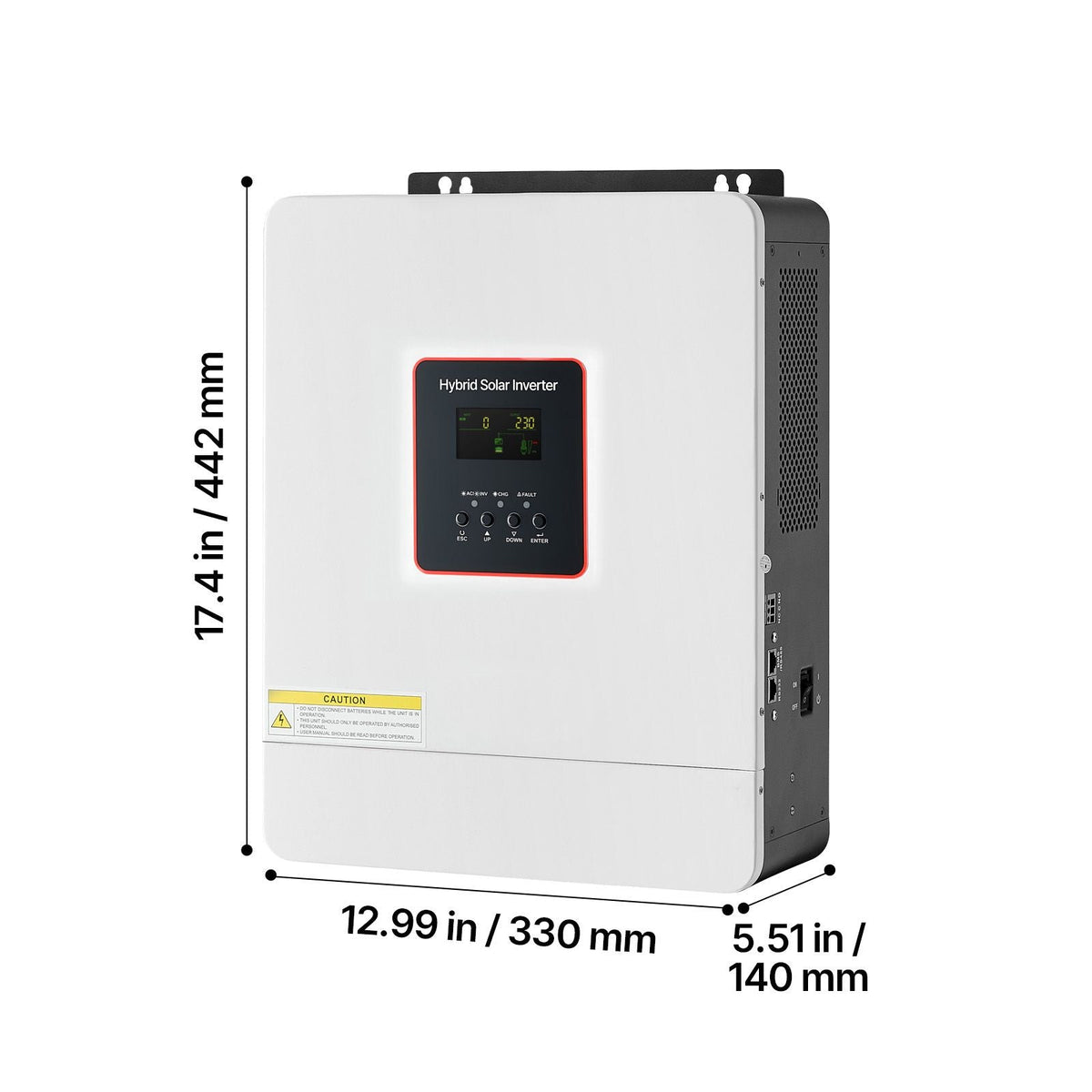 4000W Hybrid Solar Inverter, 24V DC to 230V AC, Pure Sine Wave Power Inverter Charger, with Built-in 120A MPPT Solar Controller, WiFi Module, Single-Phase, for Lead Acid Lithium Battery Off-Grid