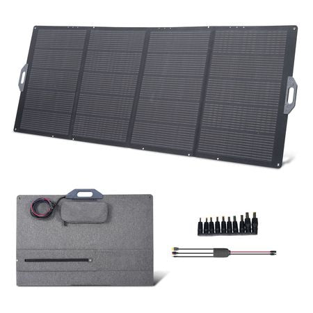 400W Foldable Solar Panel, 24% High-Efficiency Portable Monocrystalline Solar Panel Charger with MC4 Output & 10-in-1 DC Adapter, IP67 Waterproof for Power Stations, Camping, Hiking Trips