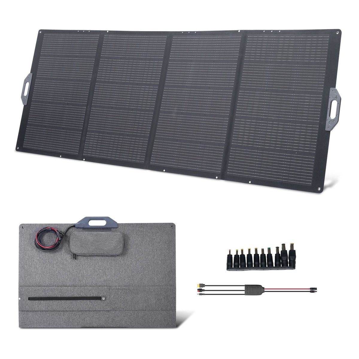400W Foldable Solar Panel, 24% High-Efficiency Portable Monocrystalline Solar Panel Charger with MC4 Output & 10-in-1 DC Adapter, IP67 Waterproof for Power Stations, Camping, Hiking Trips