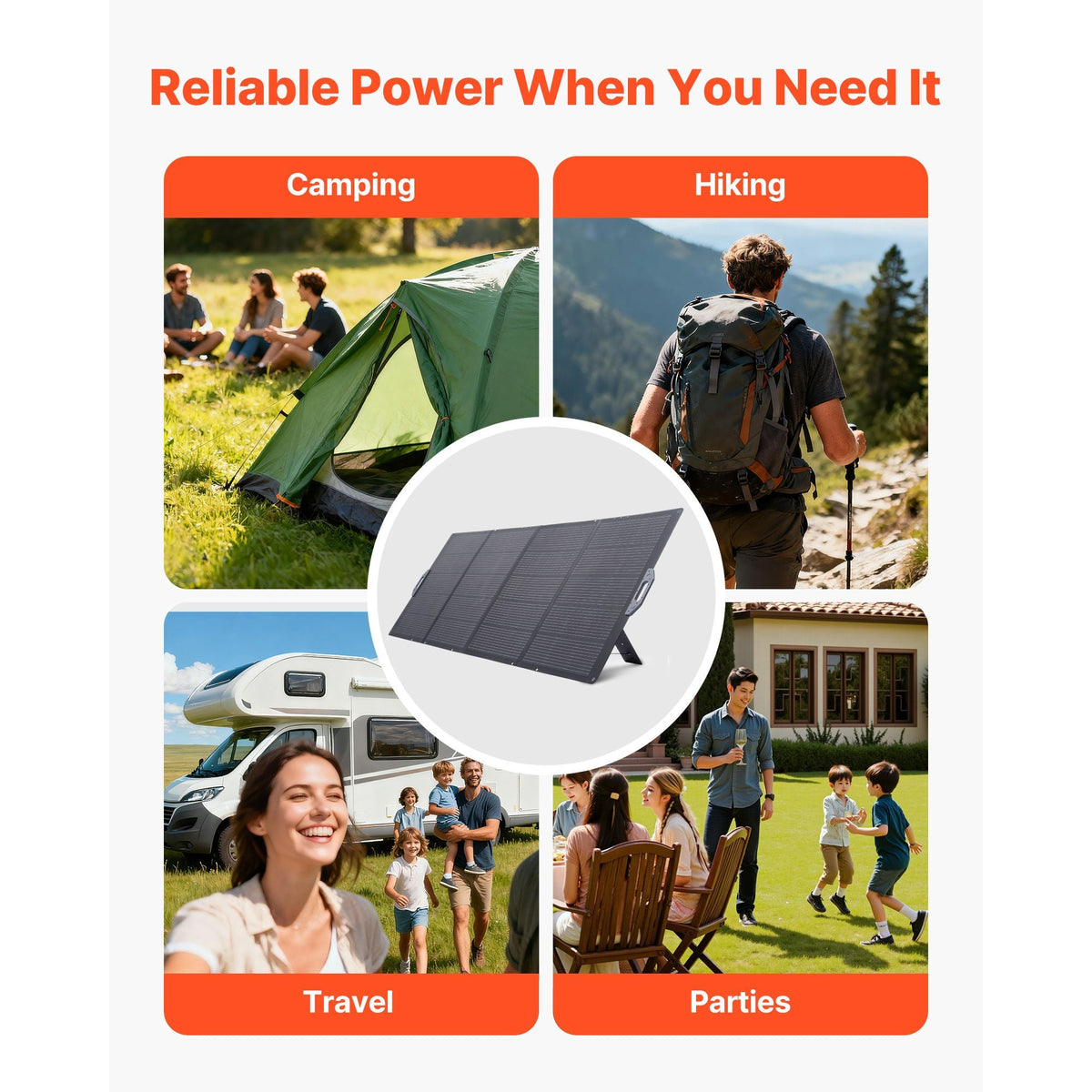 400W Foldable Solar Panel, 24% High-Efficiency Portable Monocrystalline Solar Panel Charger with MC4 Output & 10-in-1 DC Adapter, IP67 Waterproof for Power Stations, Camping, Hiking Trips