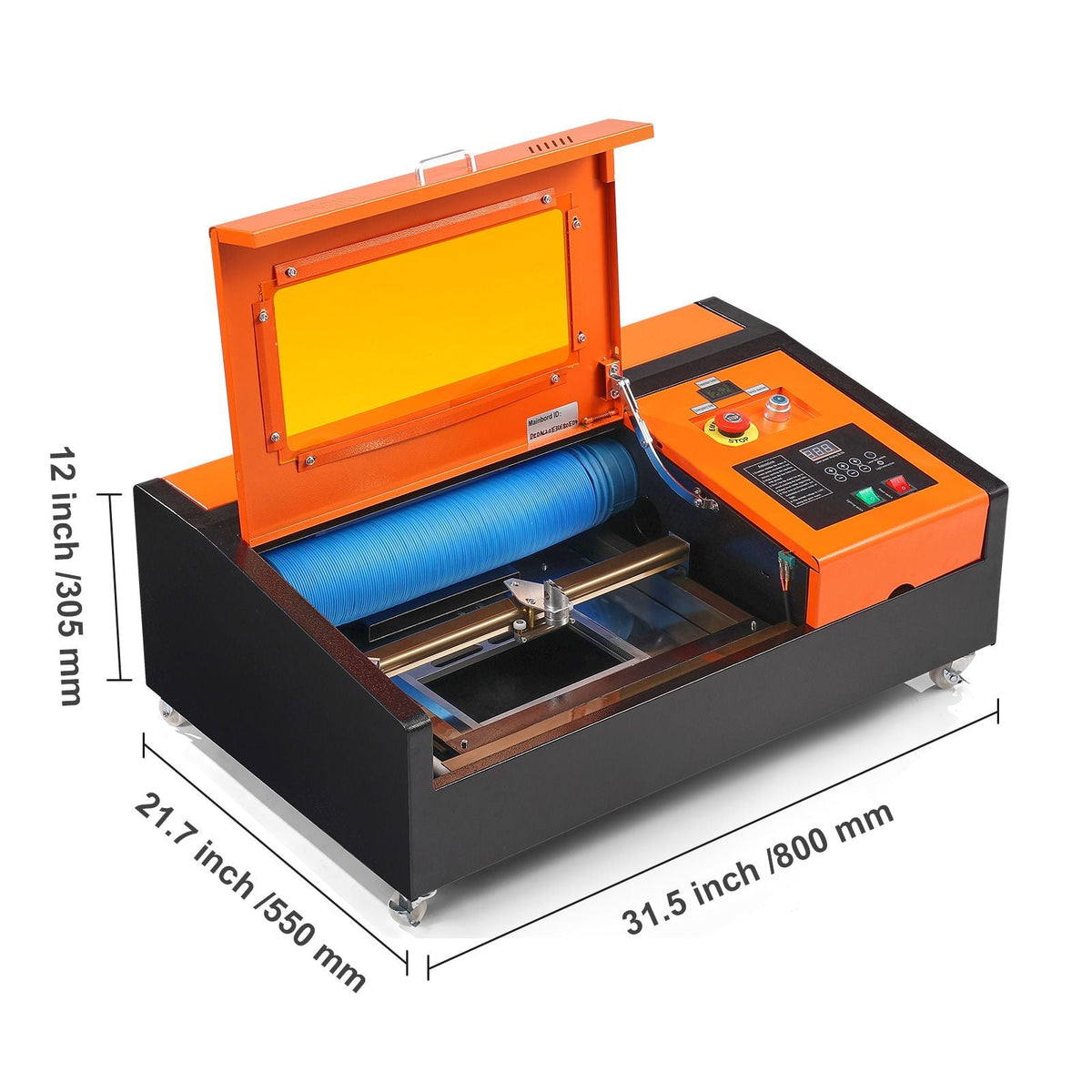 40W Desktop CO2 Laser Engraver, 12 x 8 in, 11.8 IPS Laser Cutter Machine with Water-Cooled Laser Tube, Compatible with CorelDRAW, Windows XP 7 8 10, EMF, JPG, PLT, WMF, for Wood Acrylic Fabric