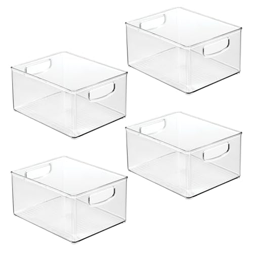iDesign Stackable Storage Bin - Organize Pantry, Fridge, or Freezer, Set of 4, Clear, Made in USA - style: Pack of 4